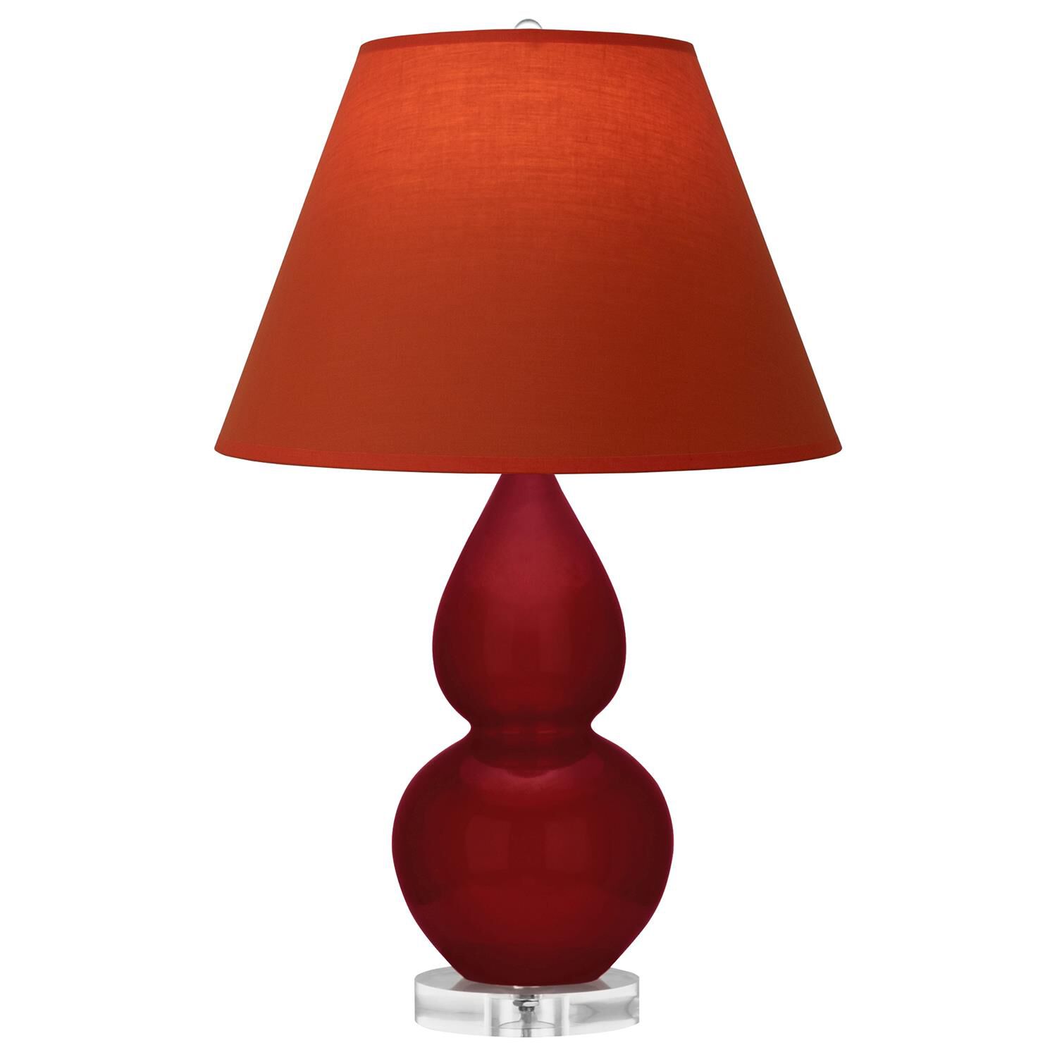 Shown in Sangria finish and Tangerine and Taupe Lining shade and Lucite accent