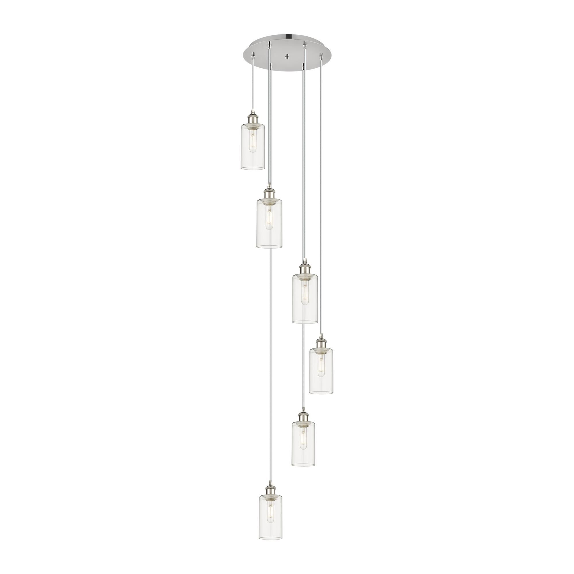 Shown in Polished Nickel finish and Clear shade