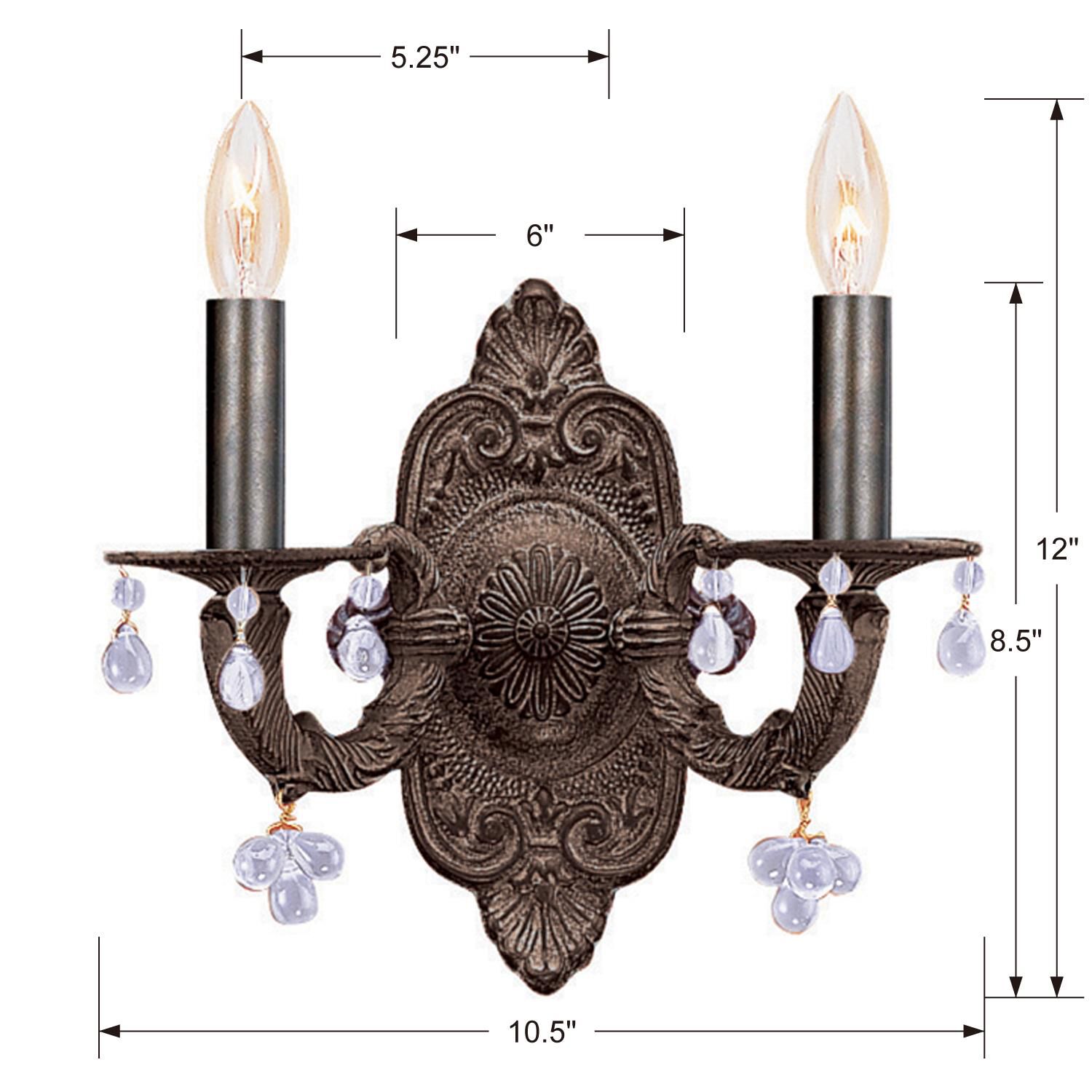 Shown in Venetian Bronze finish and Murano crystal