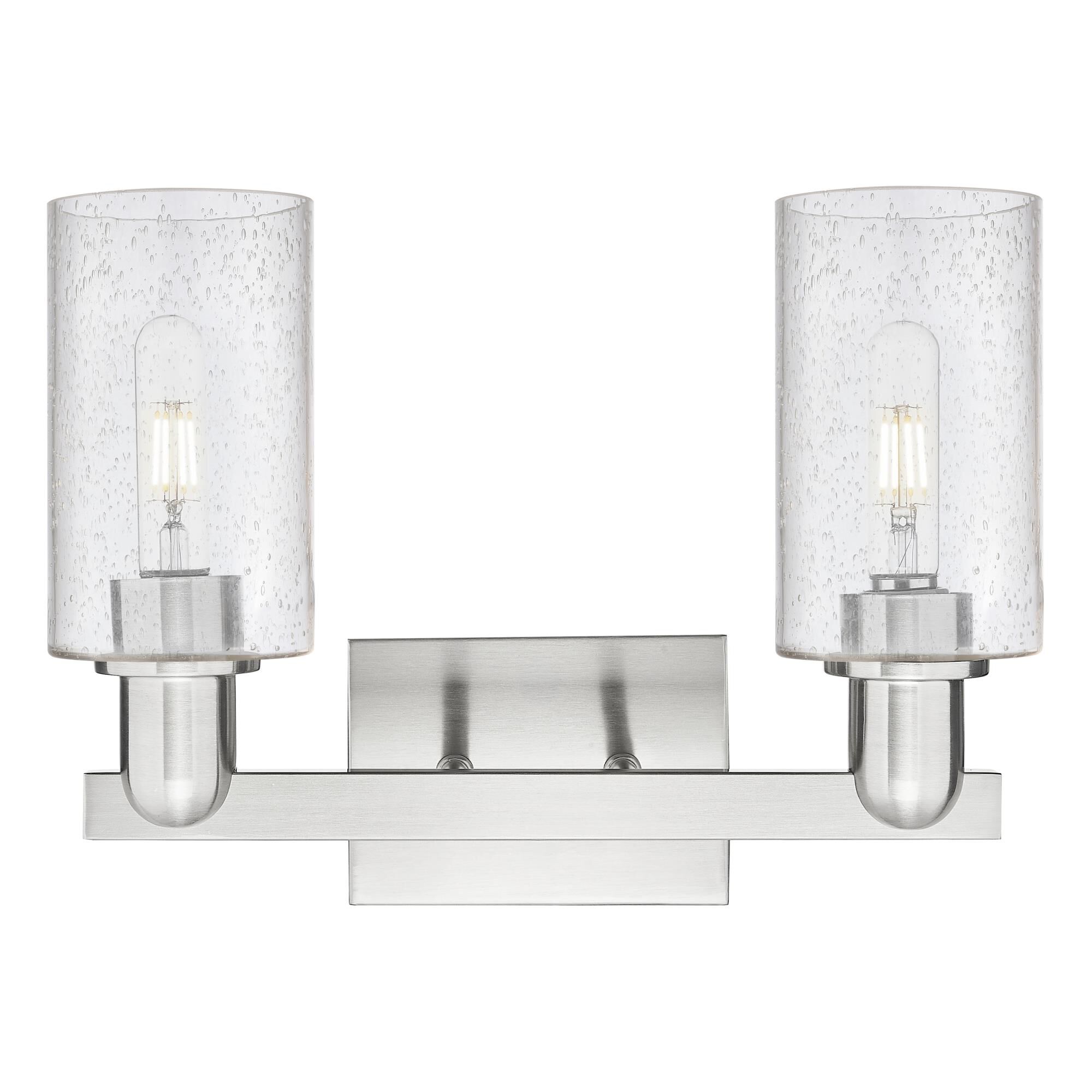 Shown in Brushed Satin Nickel finish and Seedy glass
