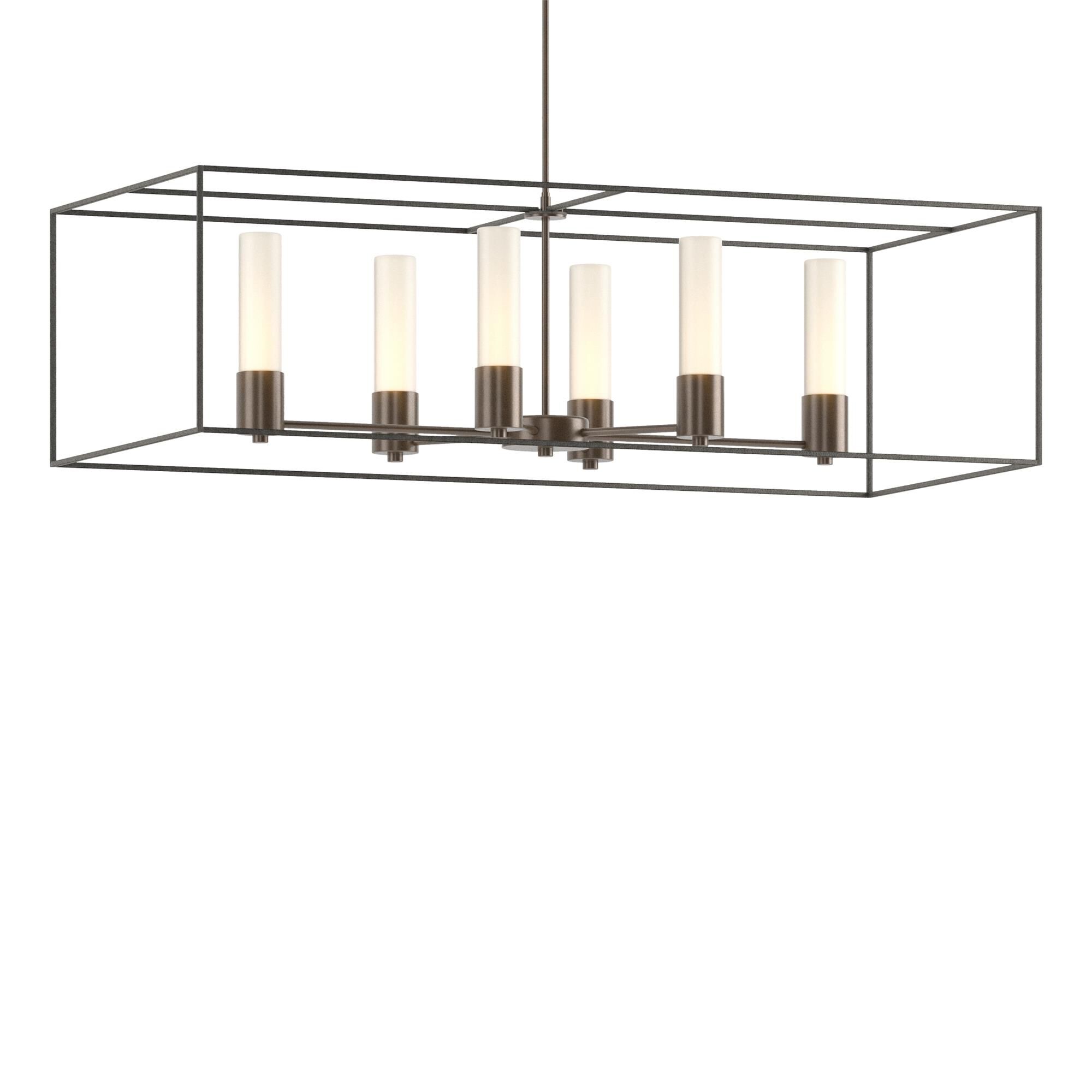Shown in Bronze finish and Opal glass and Natural Iron accent