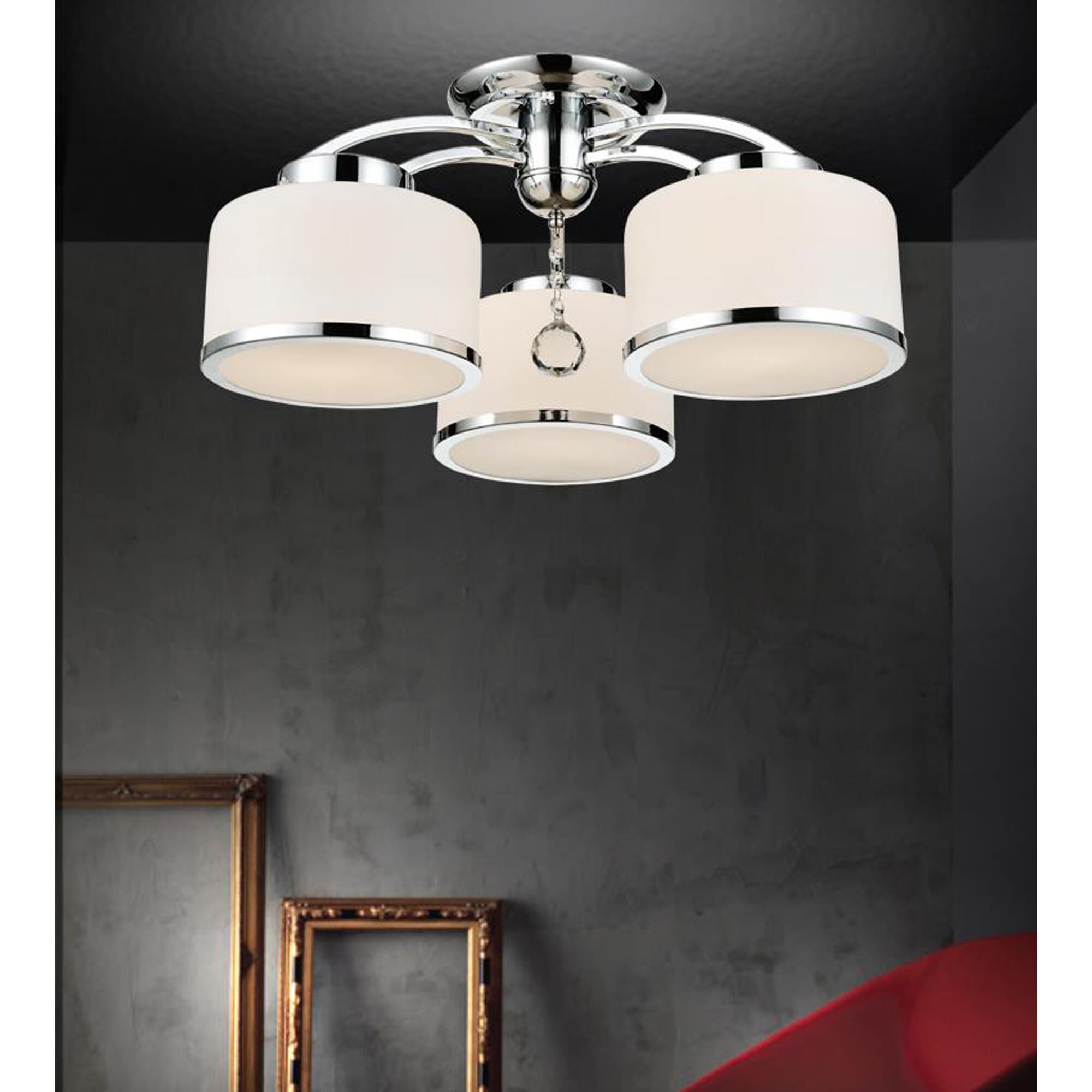 Frosted 24 Inch 3 Light Flush Mount by CWI Lighting