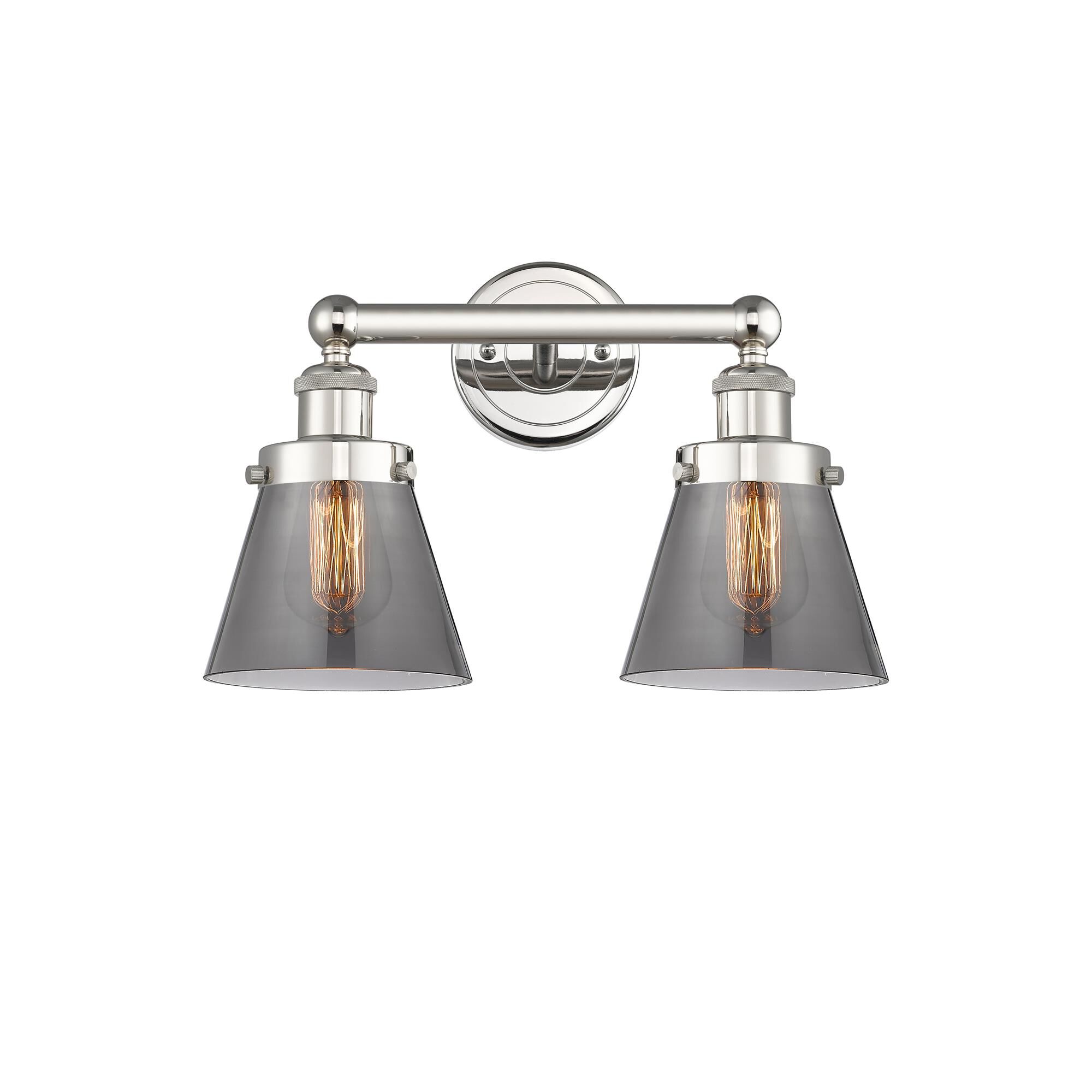 Shown in Polished Nickel finish and Plated Smoke glass