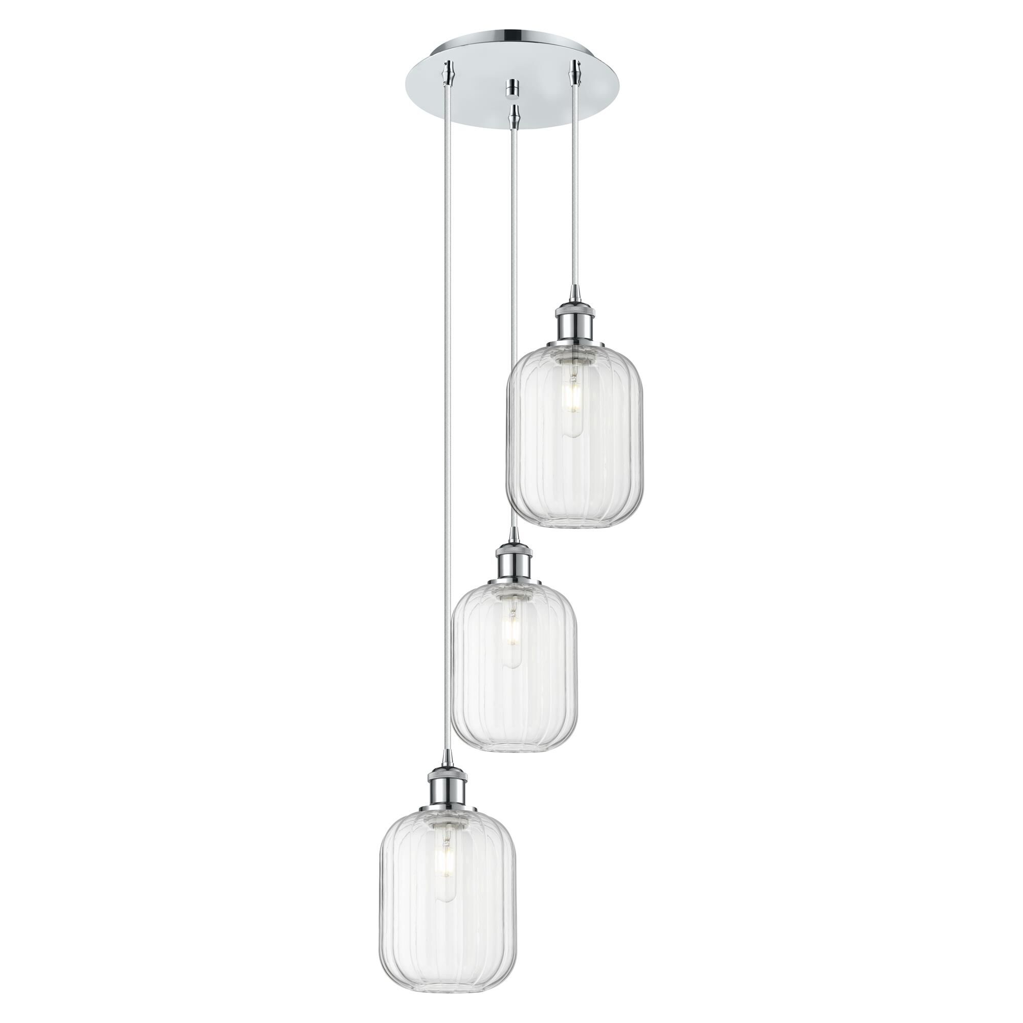 Shown in Polished Chrome finish and Clear glass