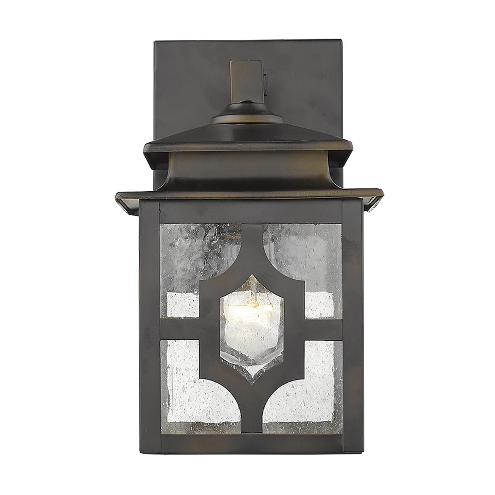 Shown in Oil-Rubbed Bronze finish and Clear glass and Clear, Seedy Glass Panes shade