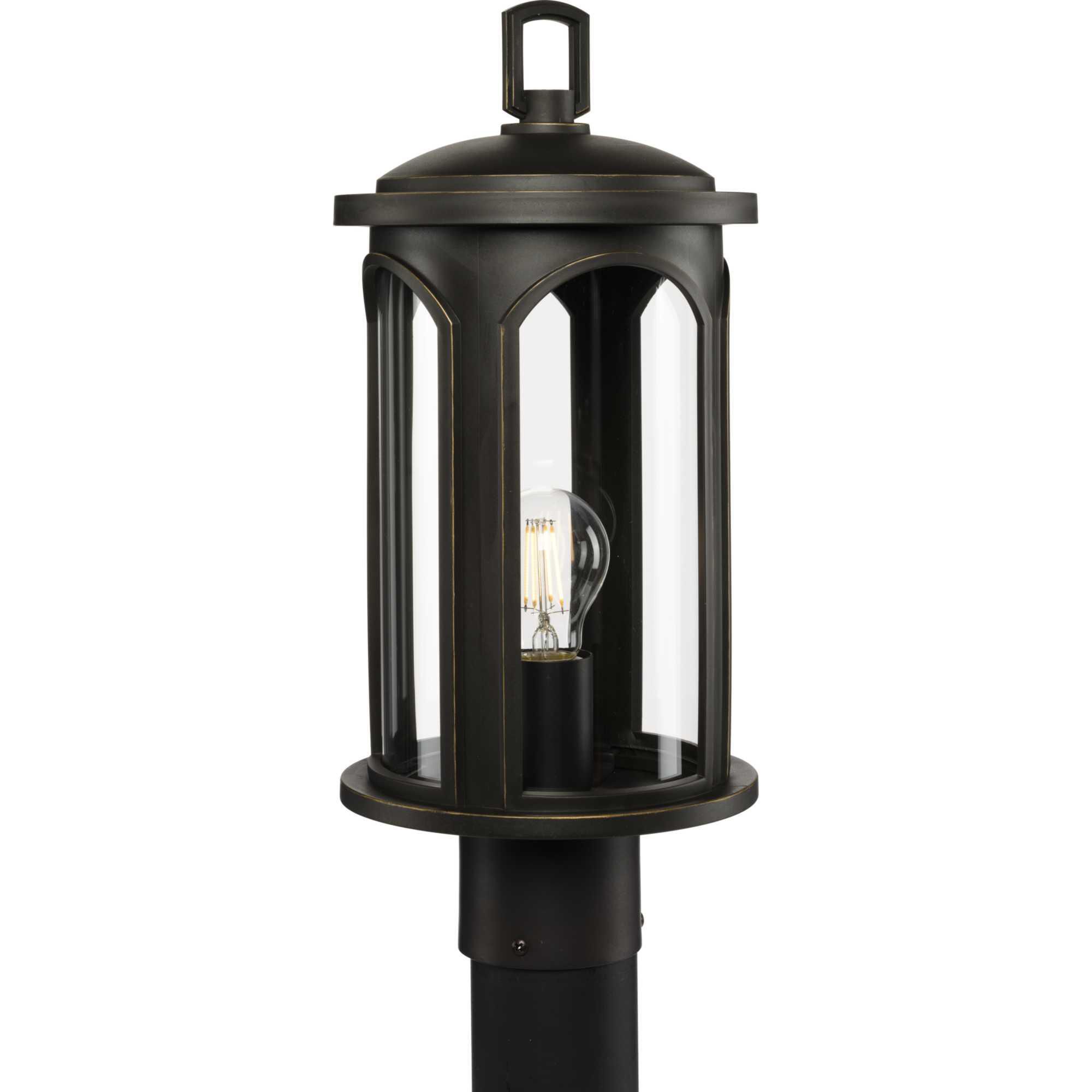 Shown in Antique Bronze finish and Clear glass