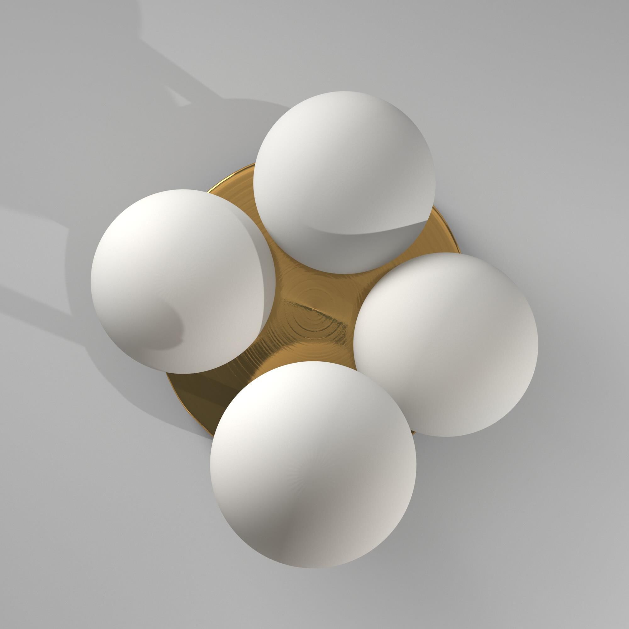 Shown in Aged Brass finish and Opal White accent