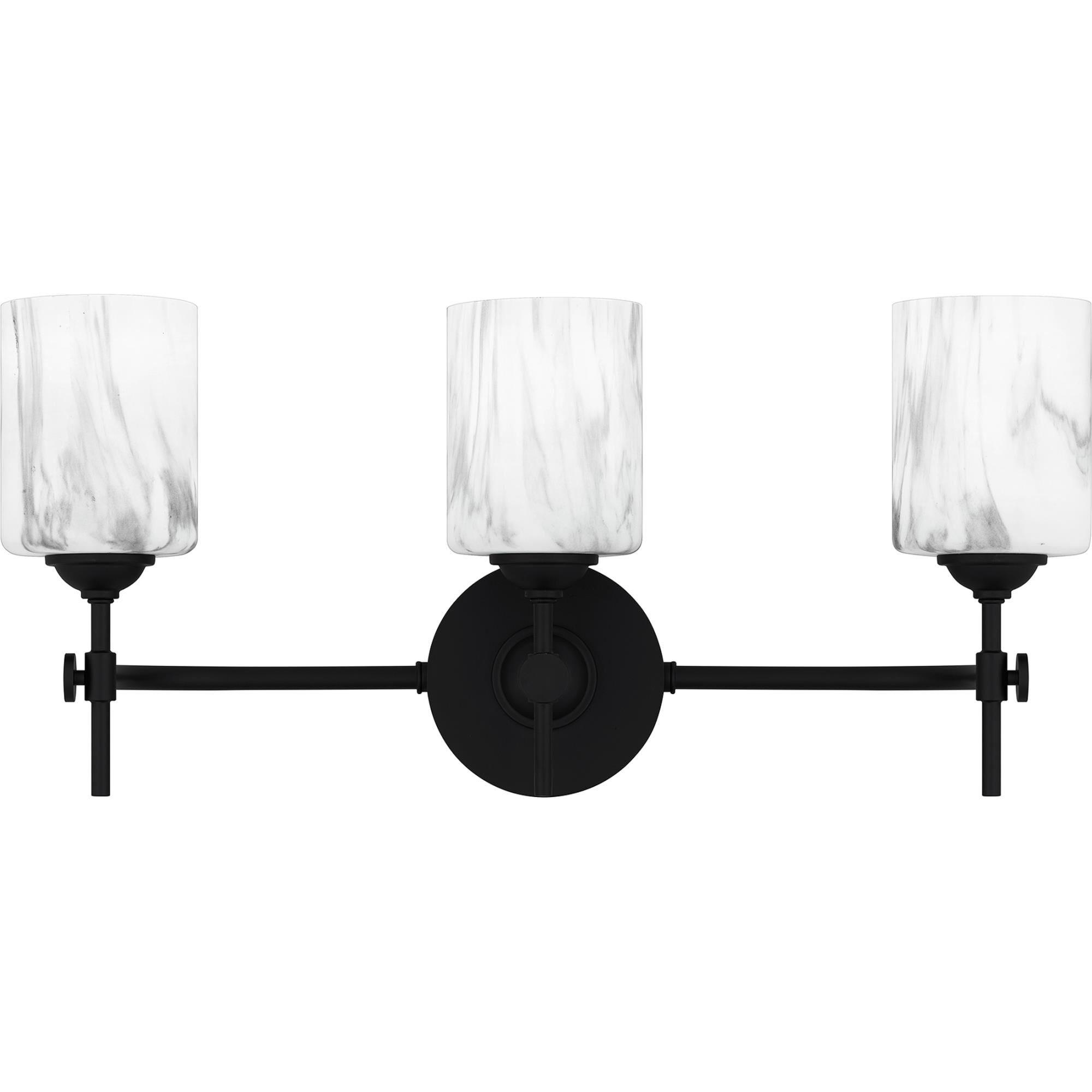 Shown in Matte Black finish and Marble Glass shade