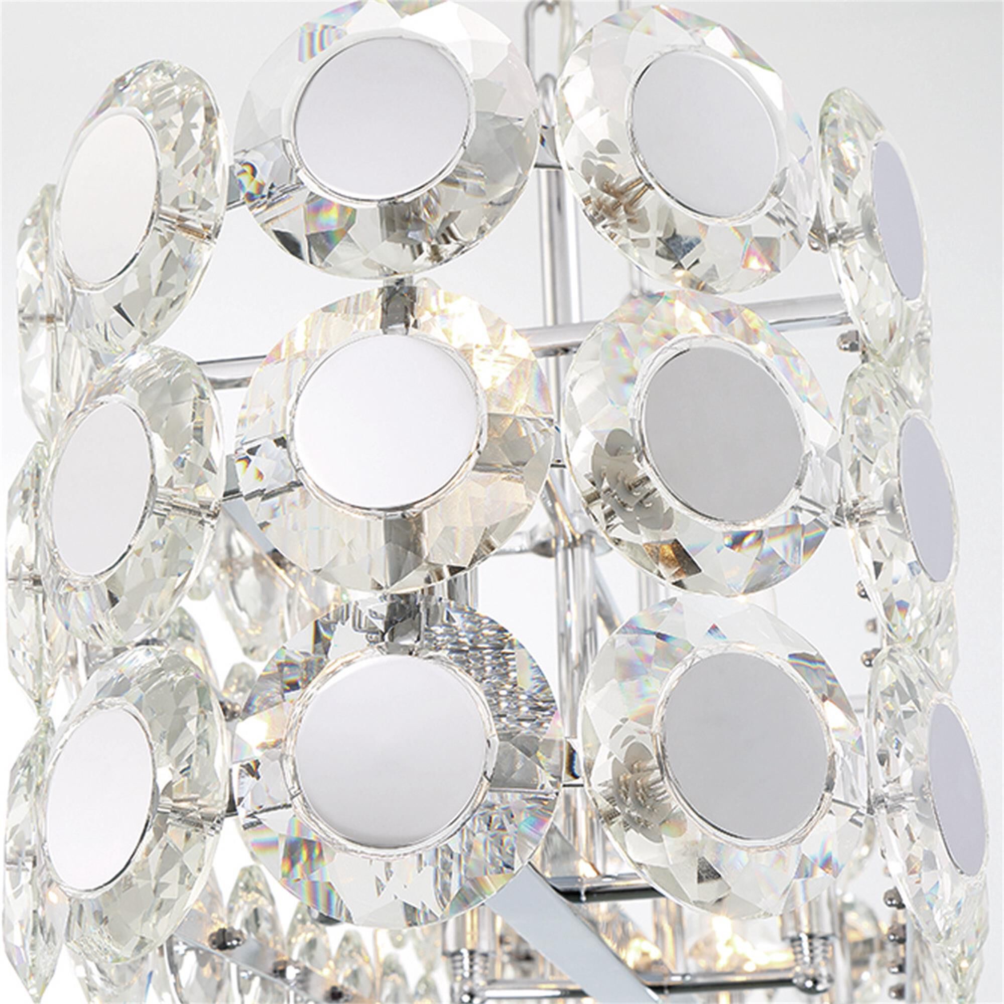 Shown in Chrome finish and K9 Crystal glass