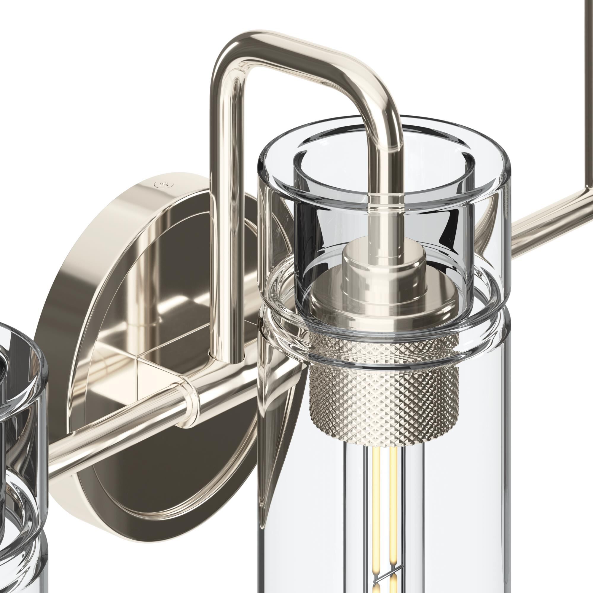 Shown in Polished Nickel finish and Clear glass