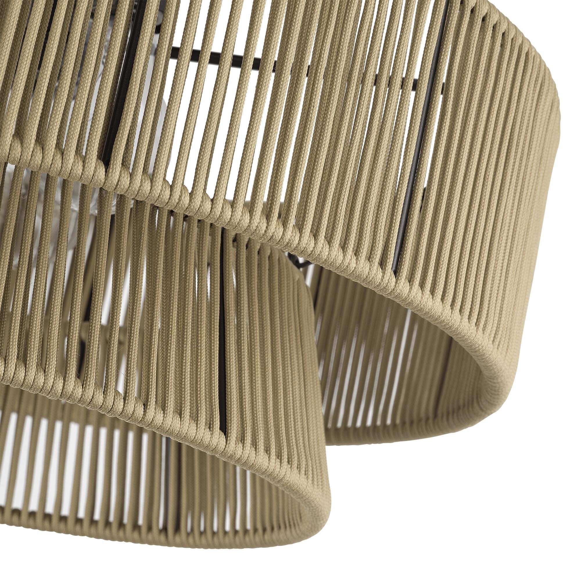 Shown in English Bronze finish and Hand-Woven Venetian Gold Color Polyester Rope shade