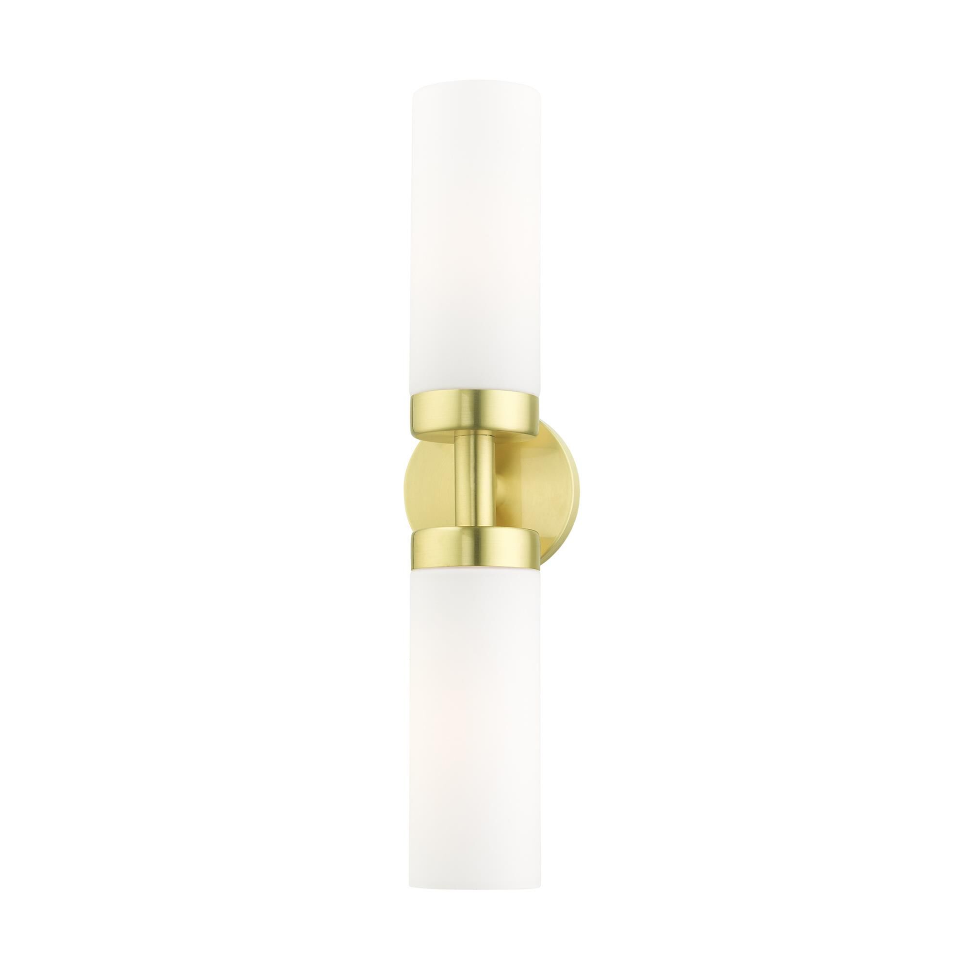 Shown in Satin Brass finish and Hand Blown Satin Opal White glass