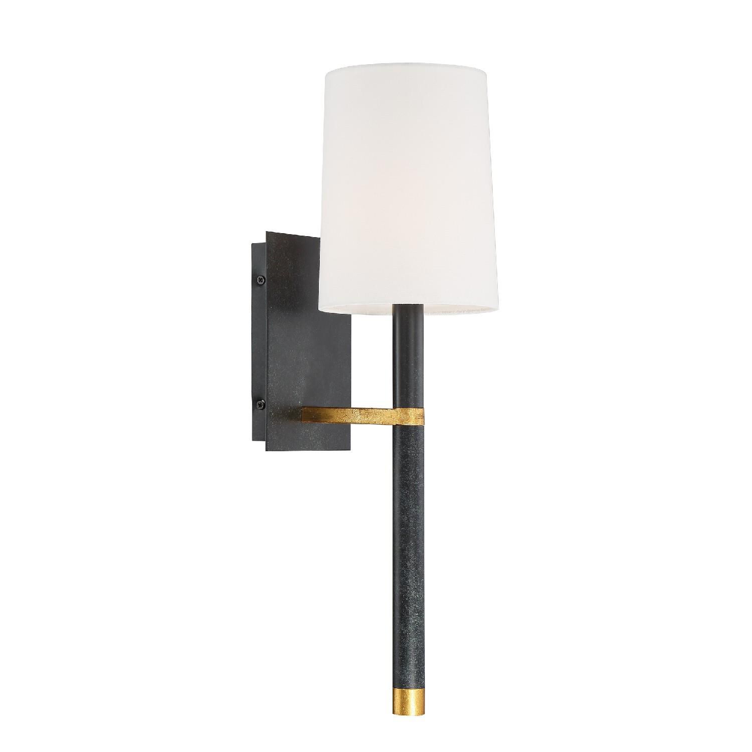 Shown in Black - Antique Gold finish and Silk glass and Silk shade