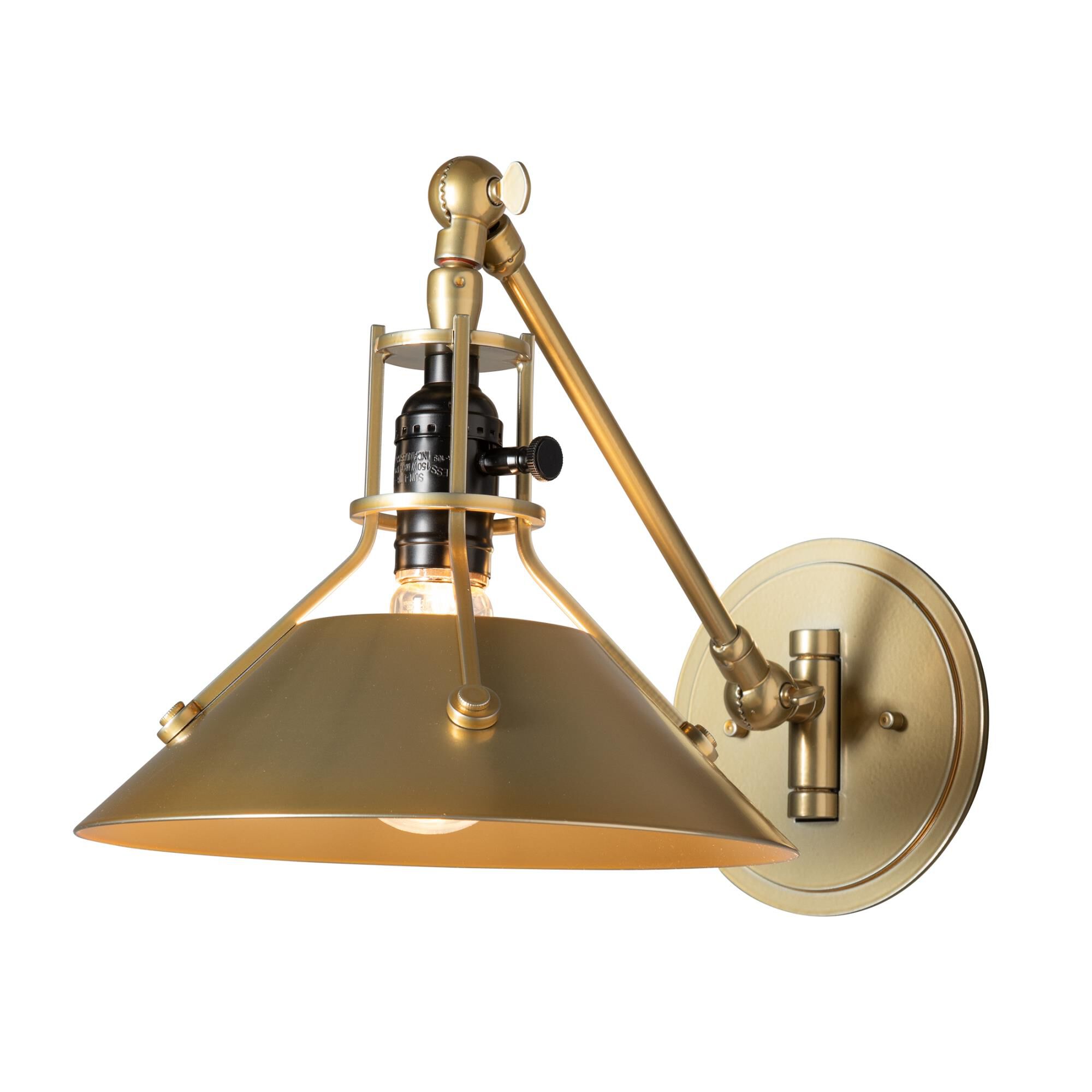 Shown in Modern Brass finish and Modern Brass shade