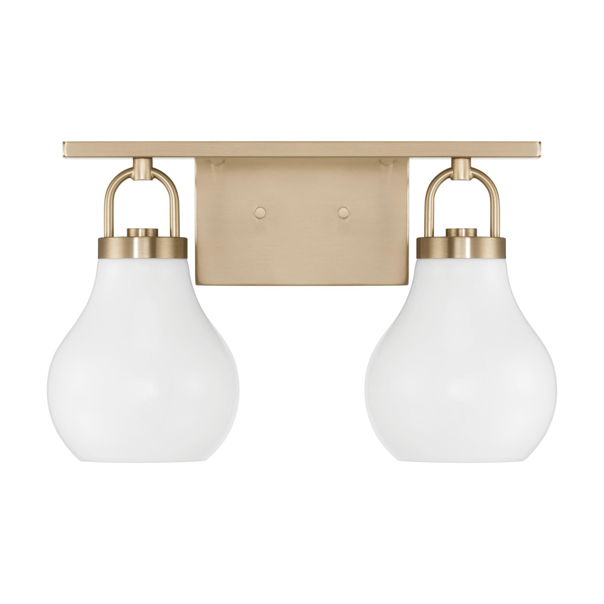 Shown in Champagne Gold finish and Opal glass