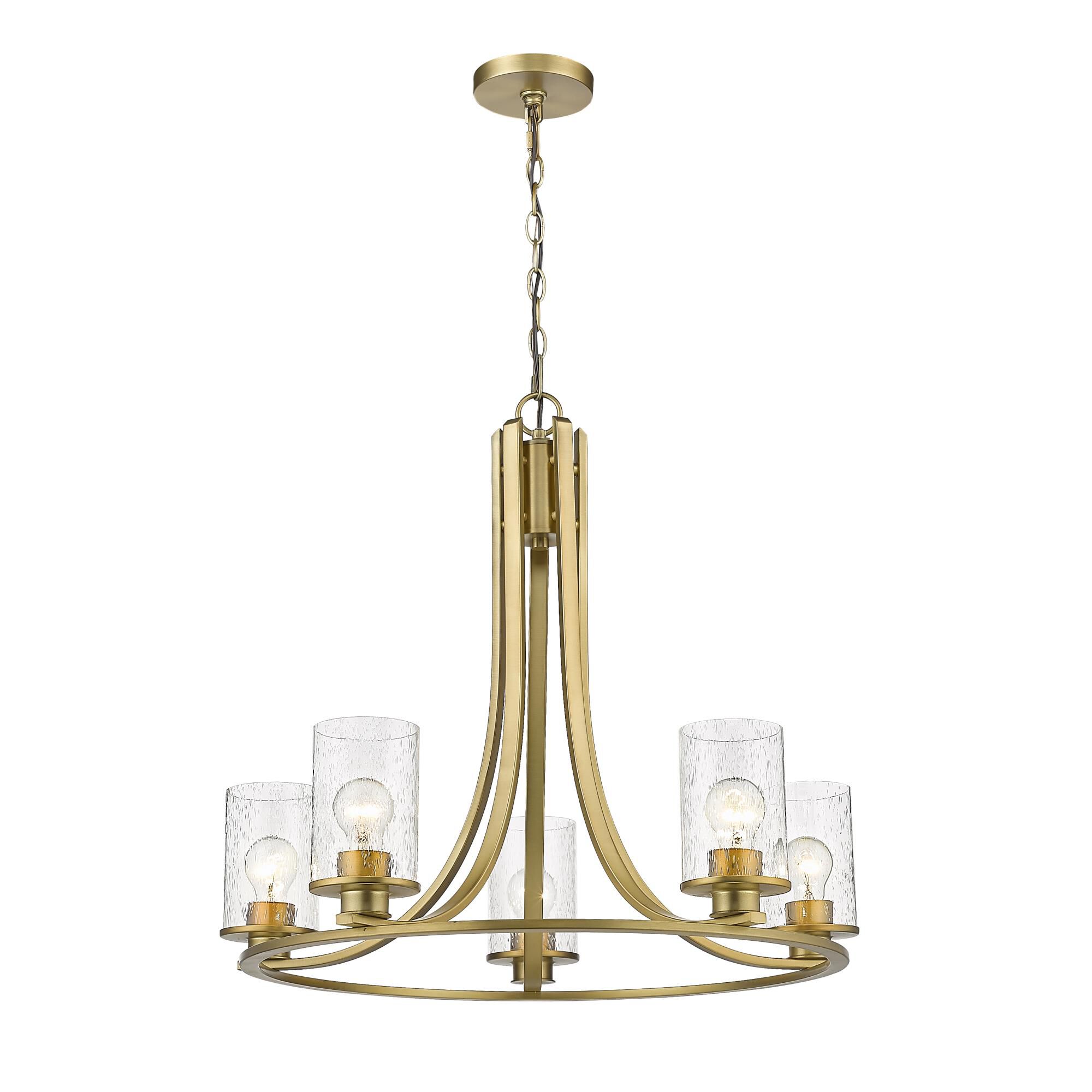 Shown in Olde Brass finish and Glass shade
