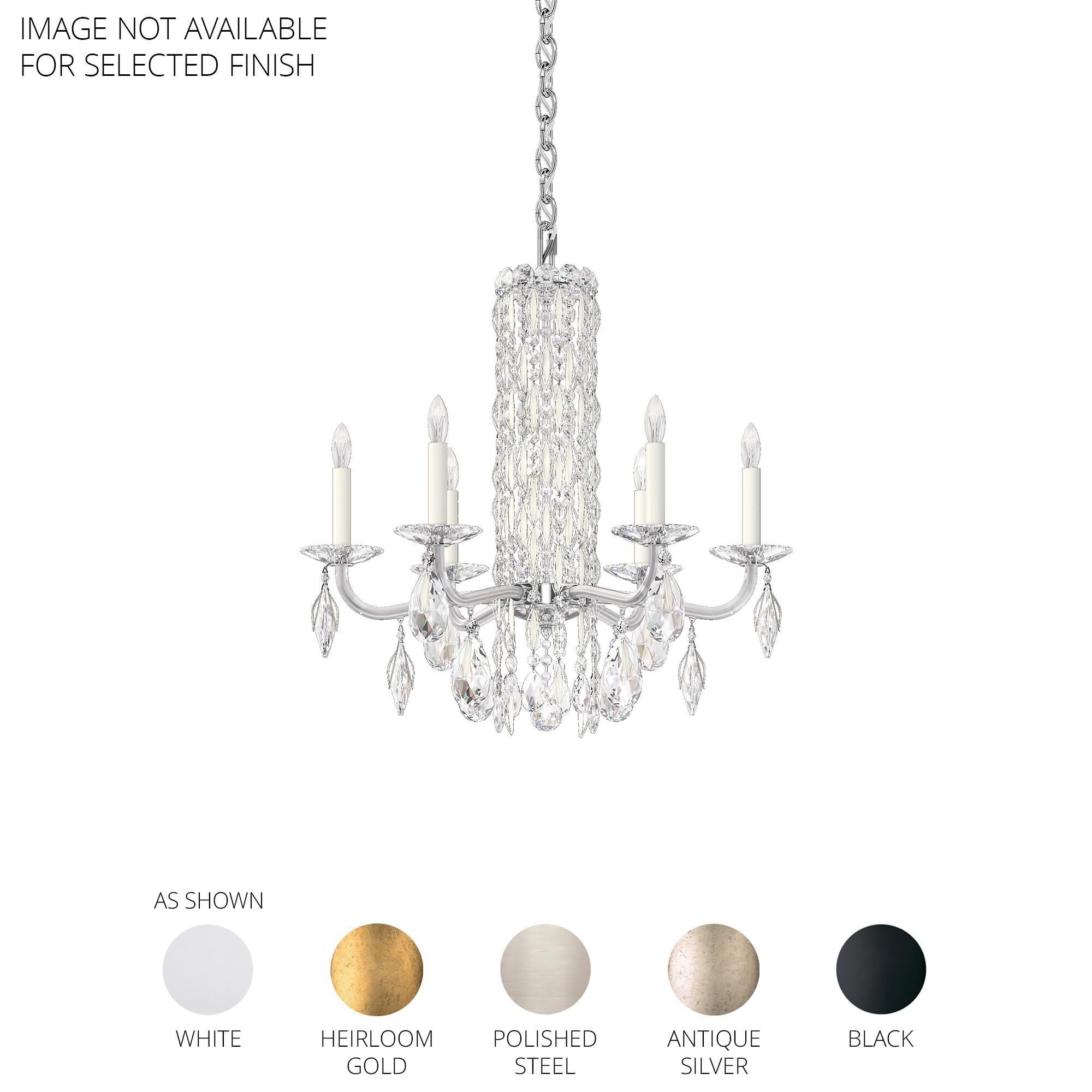 Shown in Black finish and Clear Radiance crystal