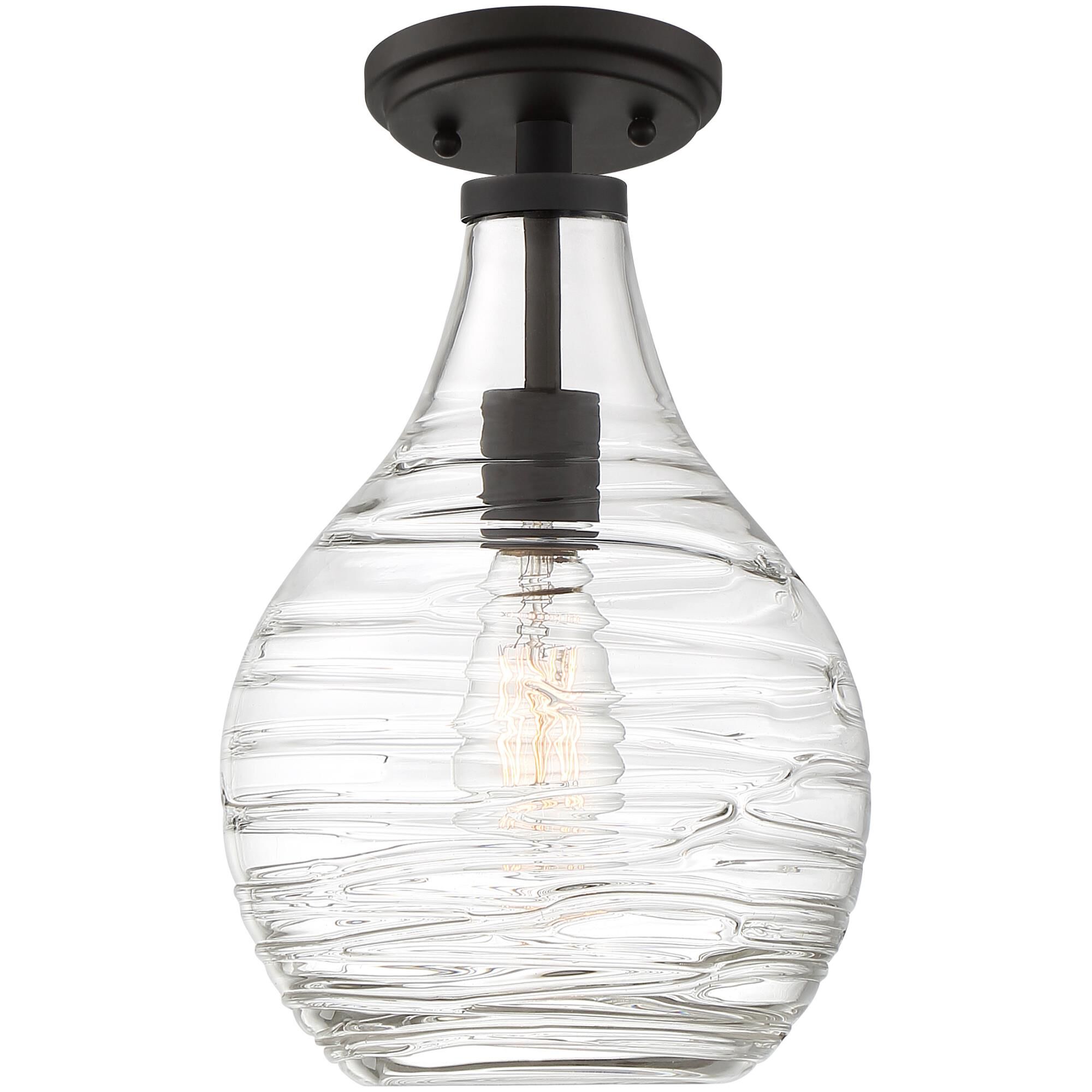 Genie 8 Inch 1 Light Semi Flush Mount by Quoizel