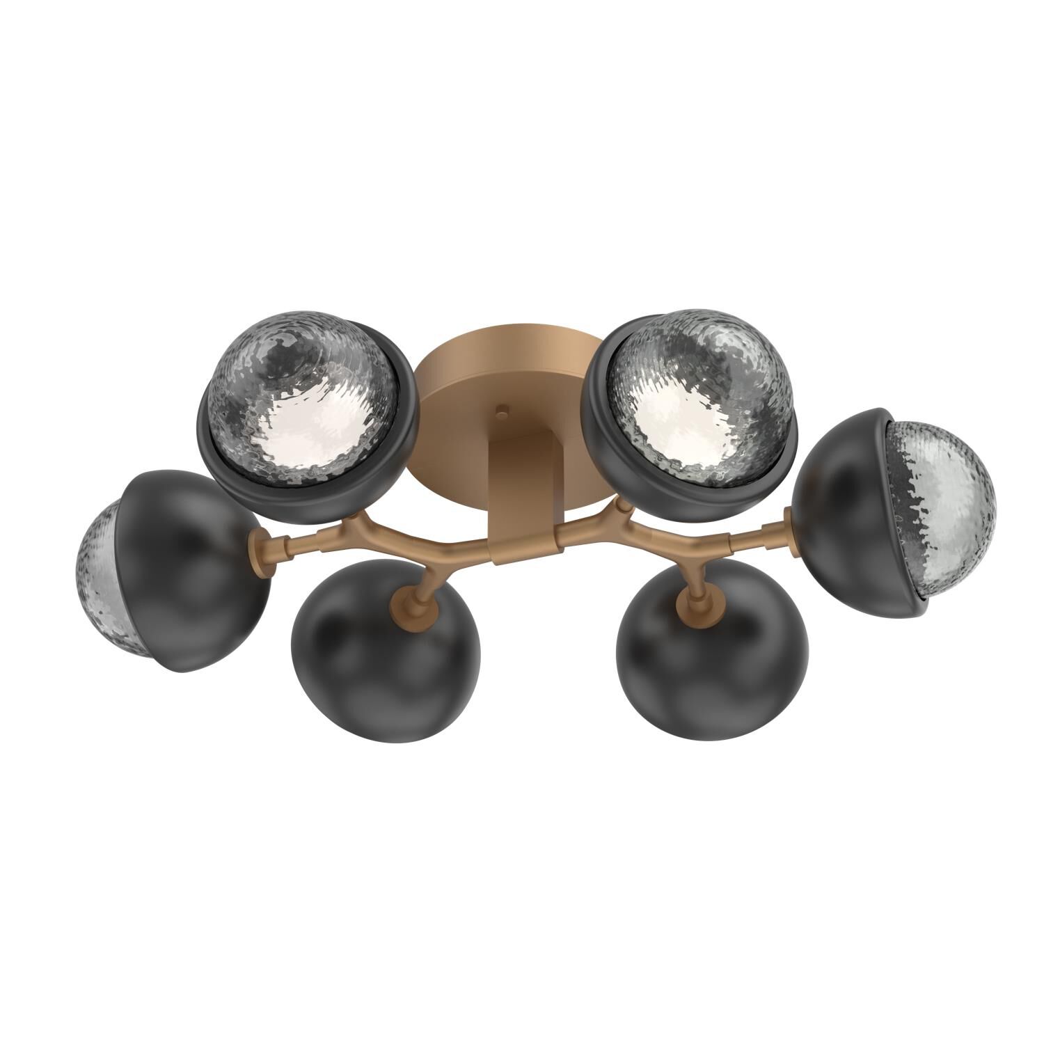 Shown in Novel Brass finish and Smoke glass and Matte Black accent