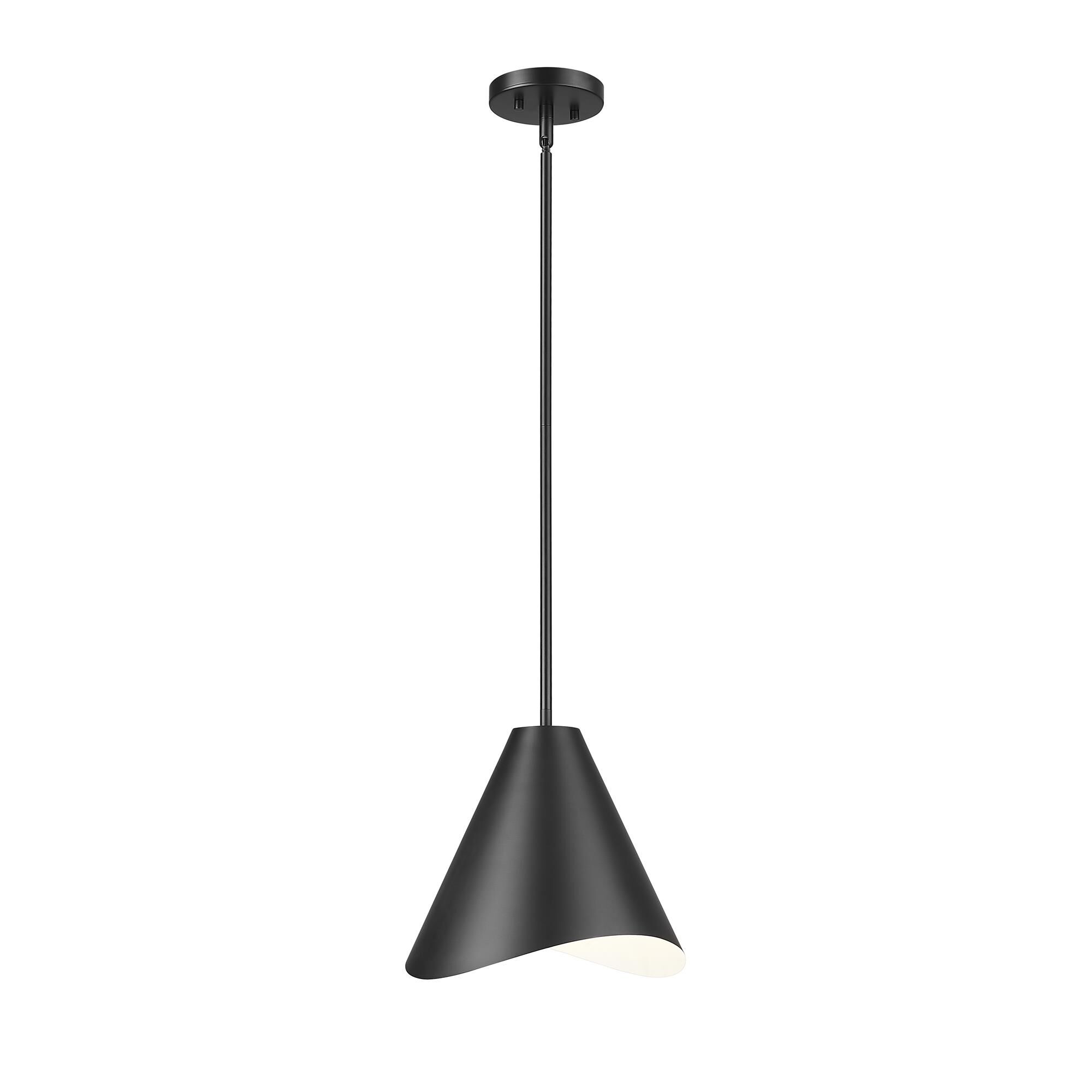 Shown in Matte Black finish and Matte Black And Inner White glass and Matte Black And Inner White shade
