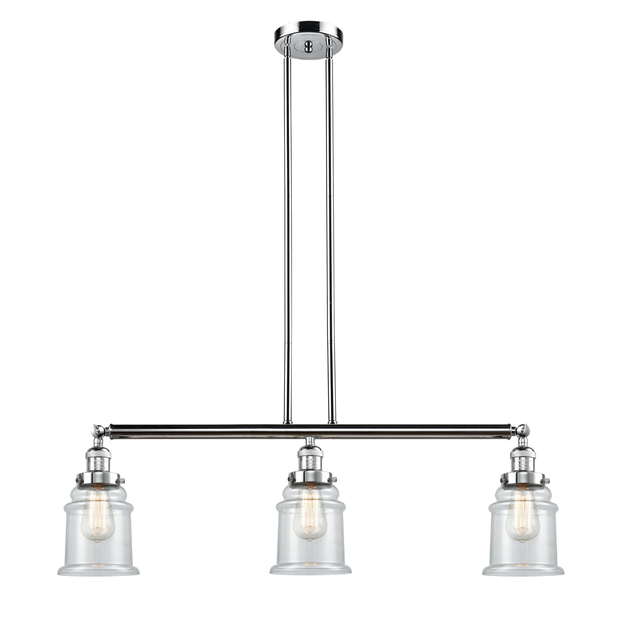 Shown in Polished Chrome finish and Clear Canton glass