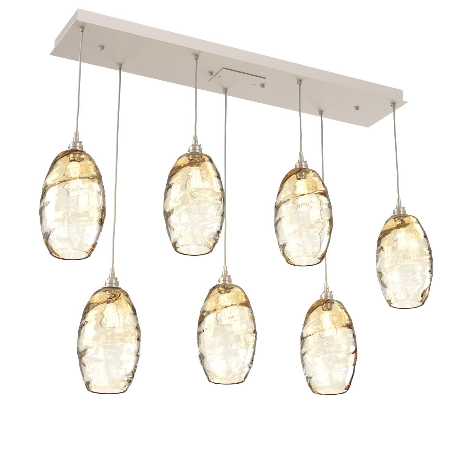 Shown in Metallic Beige Silver finish and Optic Amber glass