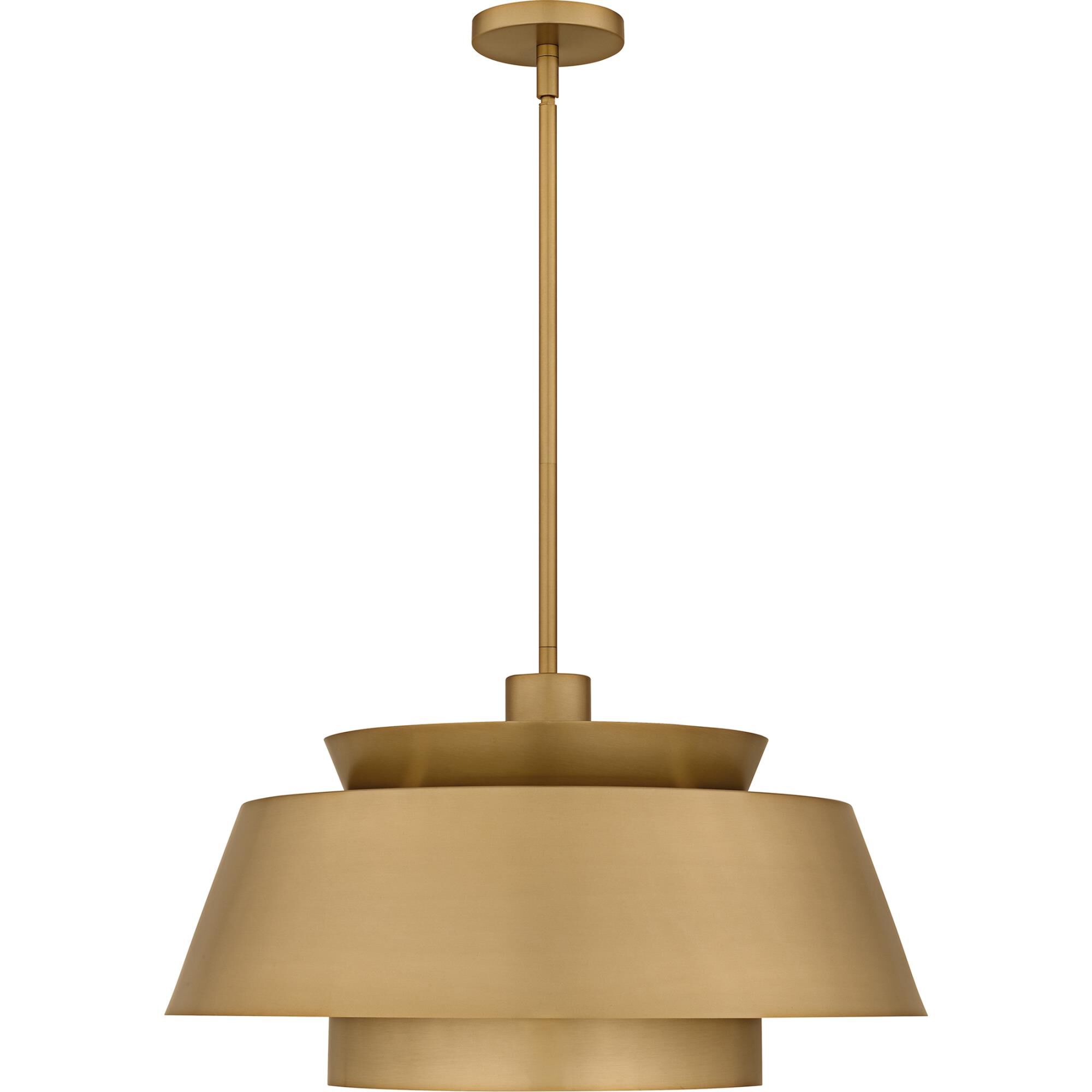 Shown in Brushed Weathered Brass finish and Metal shade