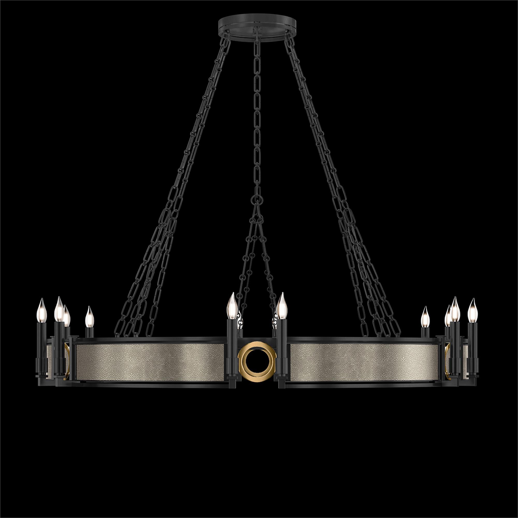 Shown in Black Iron and Brass  finish and Coco accent