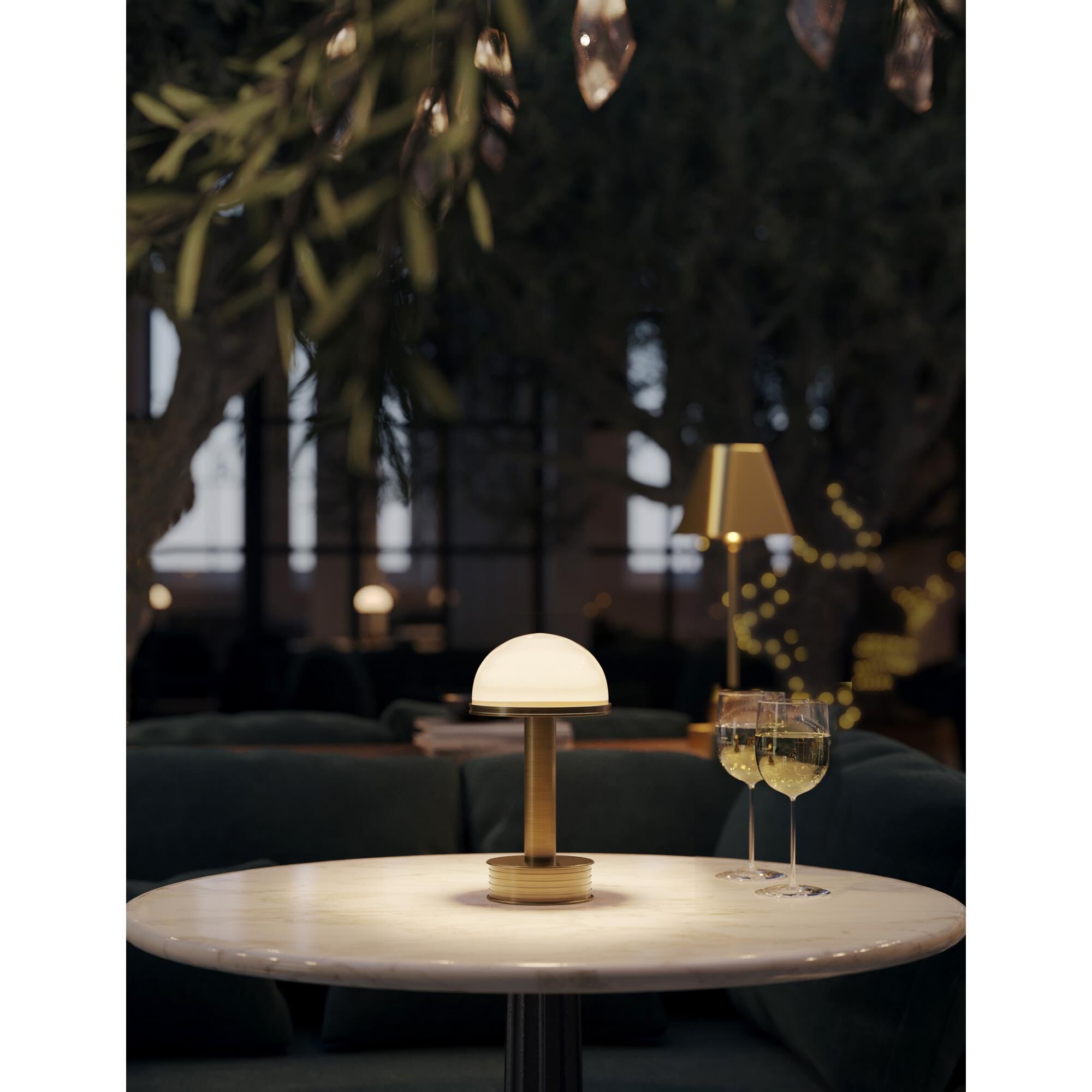 Shown in Antique Brass, Milk finish