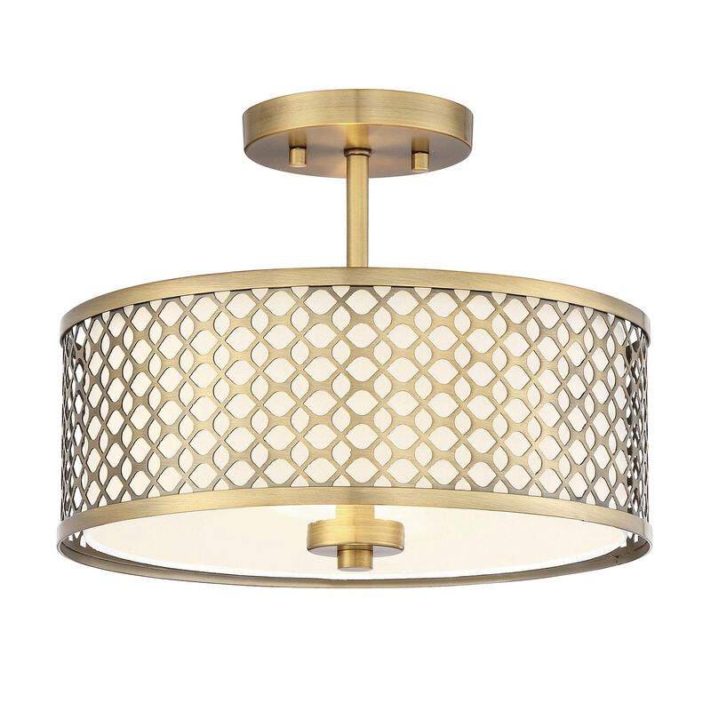 13 Inch 2 Light LED Semi Flush Mount by Meridian Lighting