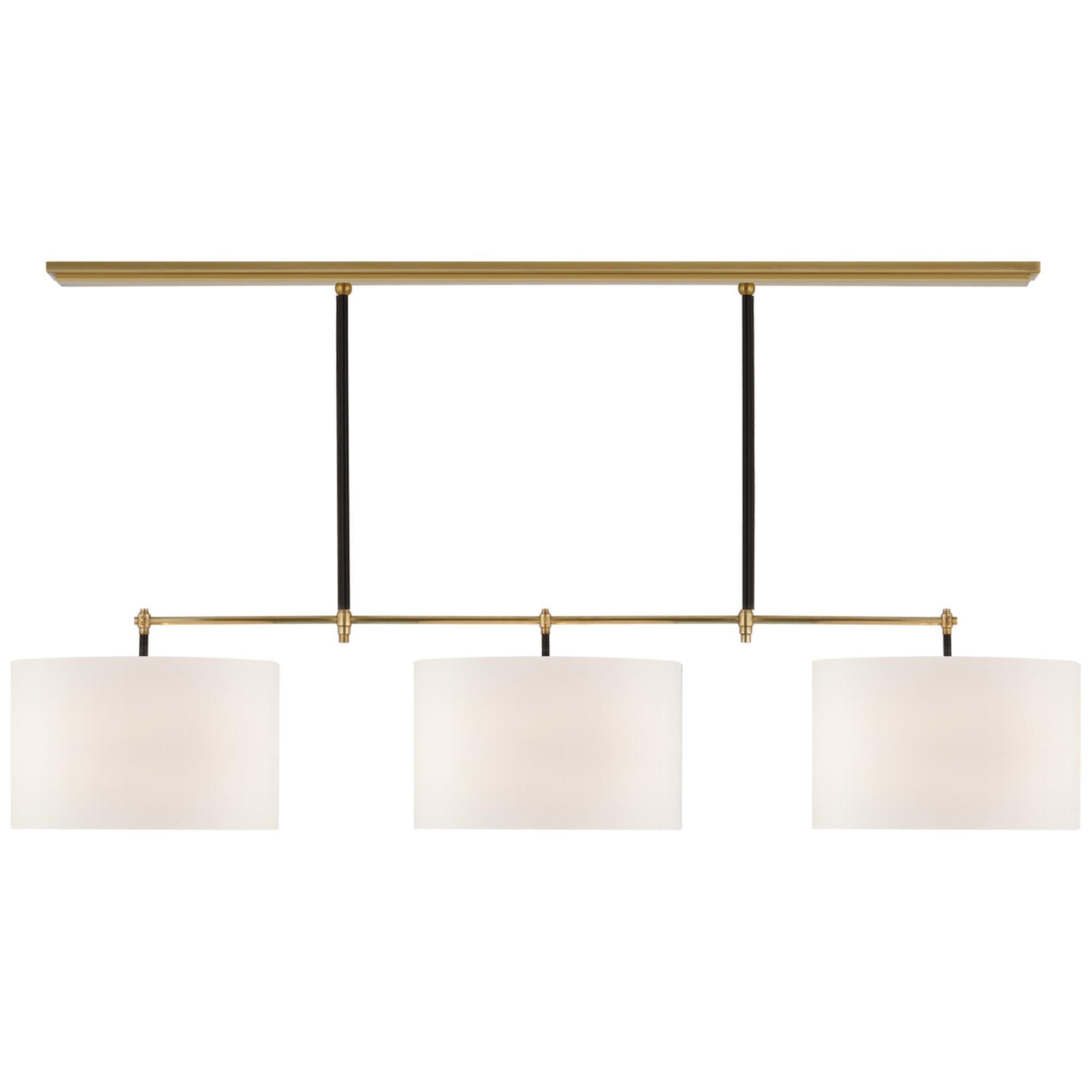 Shown in Hand-Rubbed Antique Brass and Chocolate Leather finish
