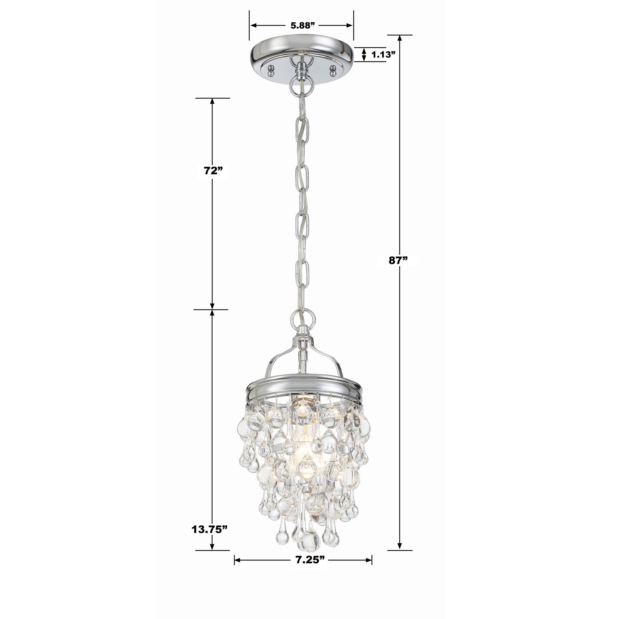 Shown in Polished Chrome finish and Clear Glass Drops crystal