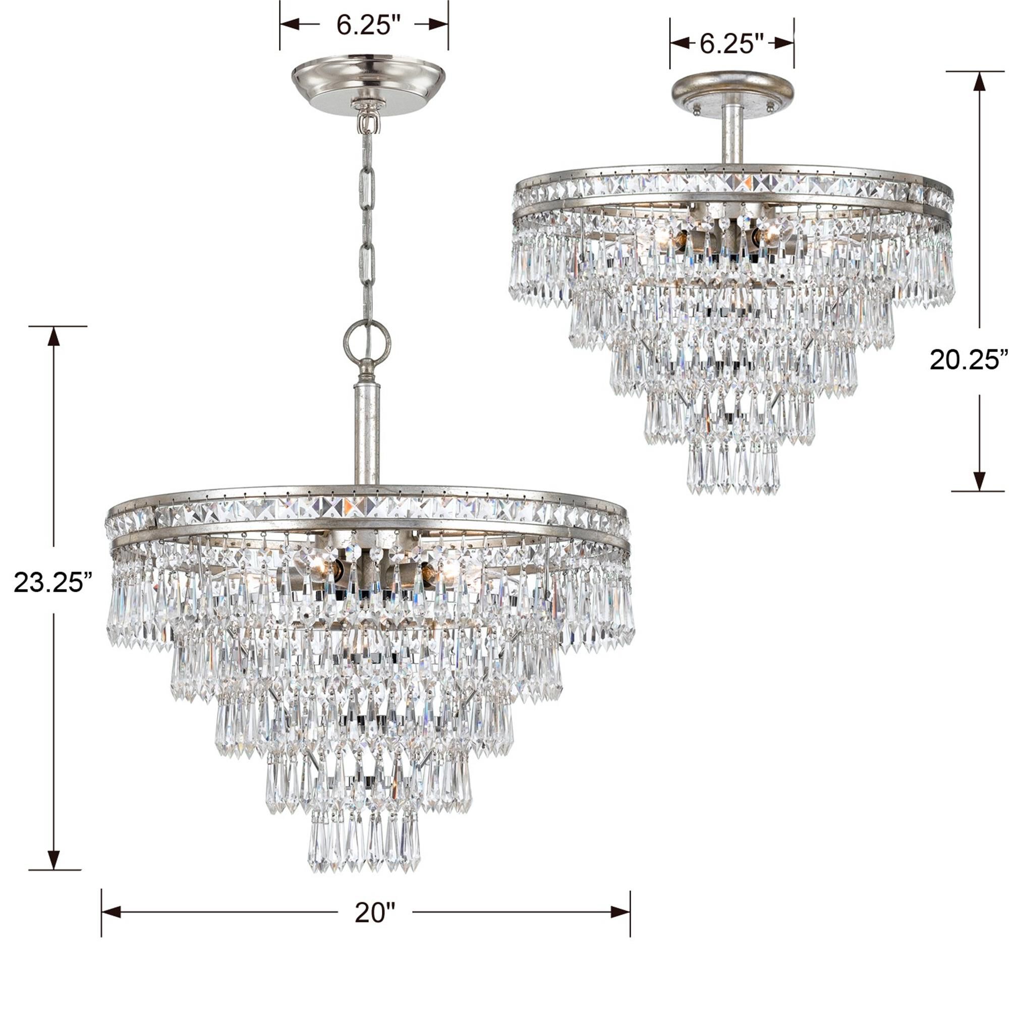 Shown in Olde Silver finish and Hand Cut Crystal crystal