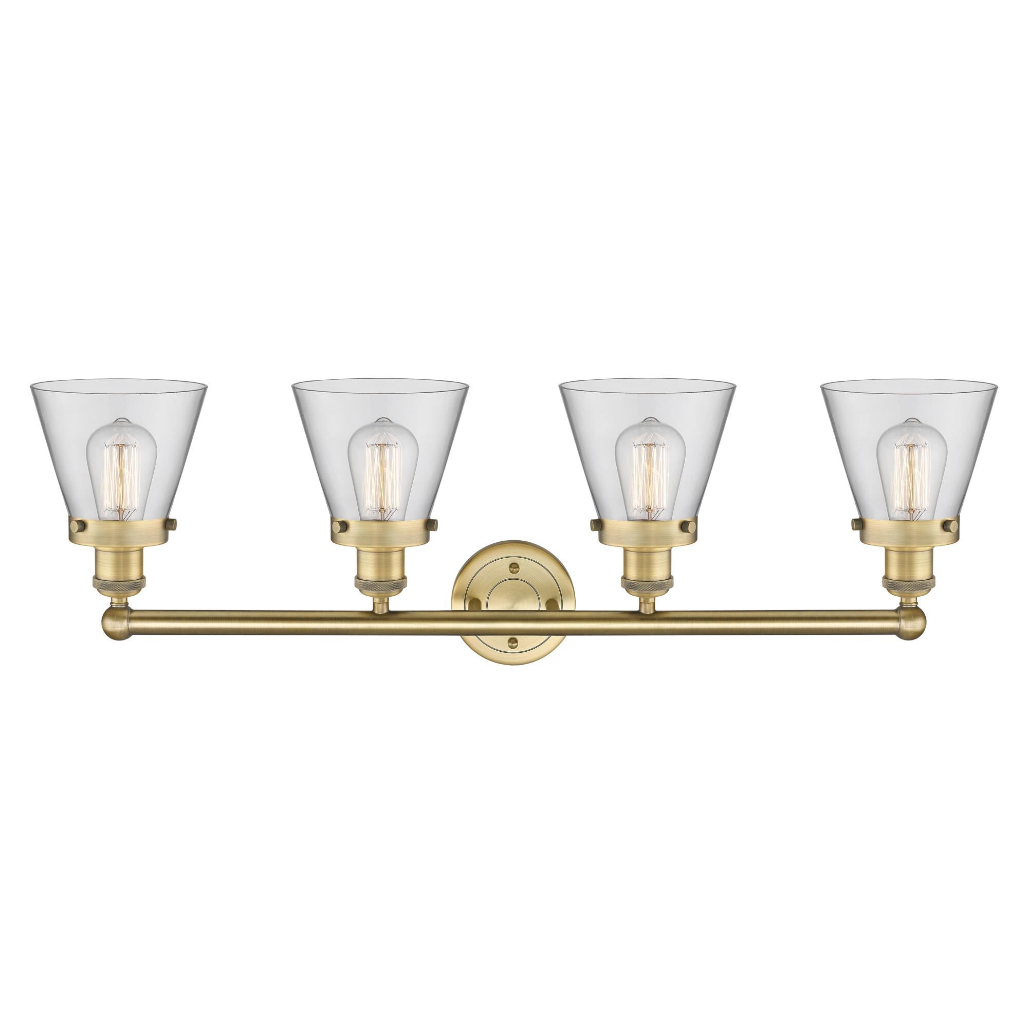 Shown in Brushed Brass finish and Clear glass