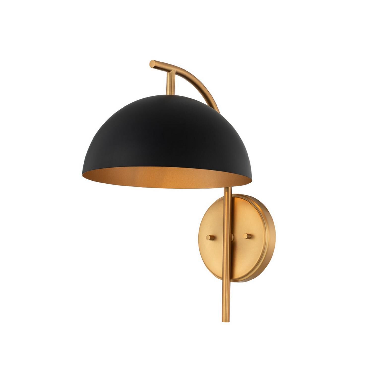 Shown in Matte Black W/ New Brass finish and Matte Black shade