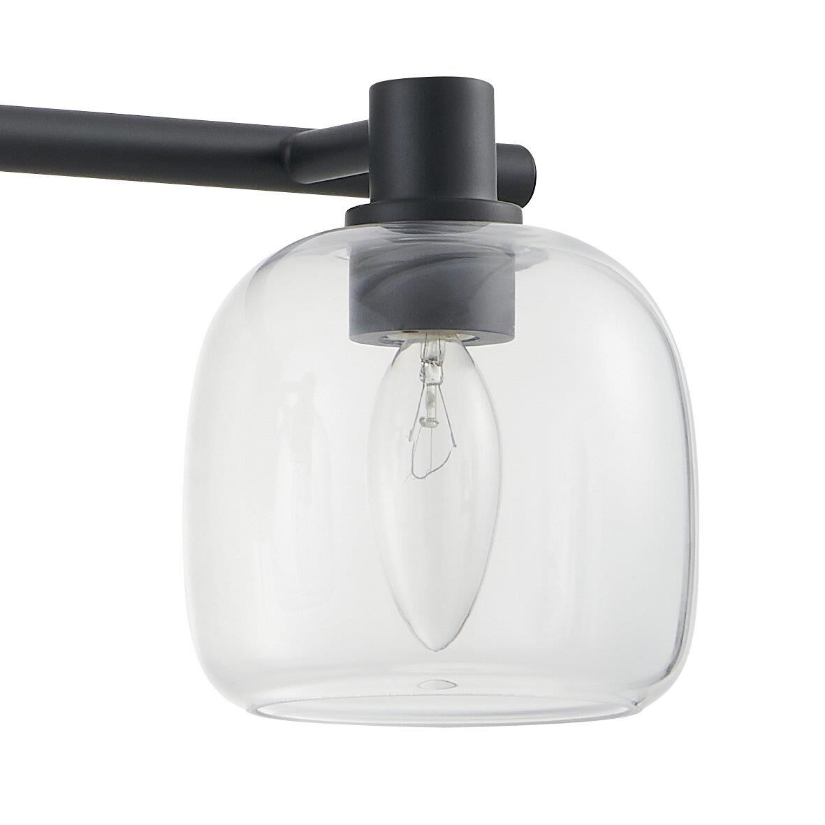 Shown in Matte Black finish and Clear glass