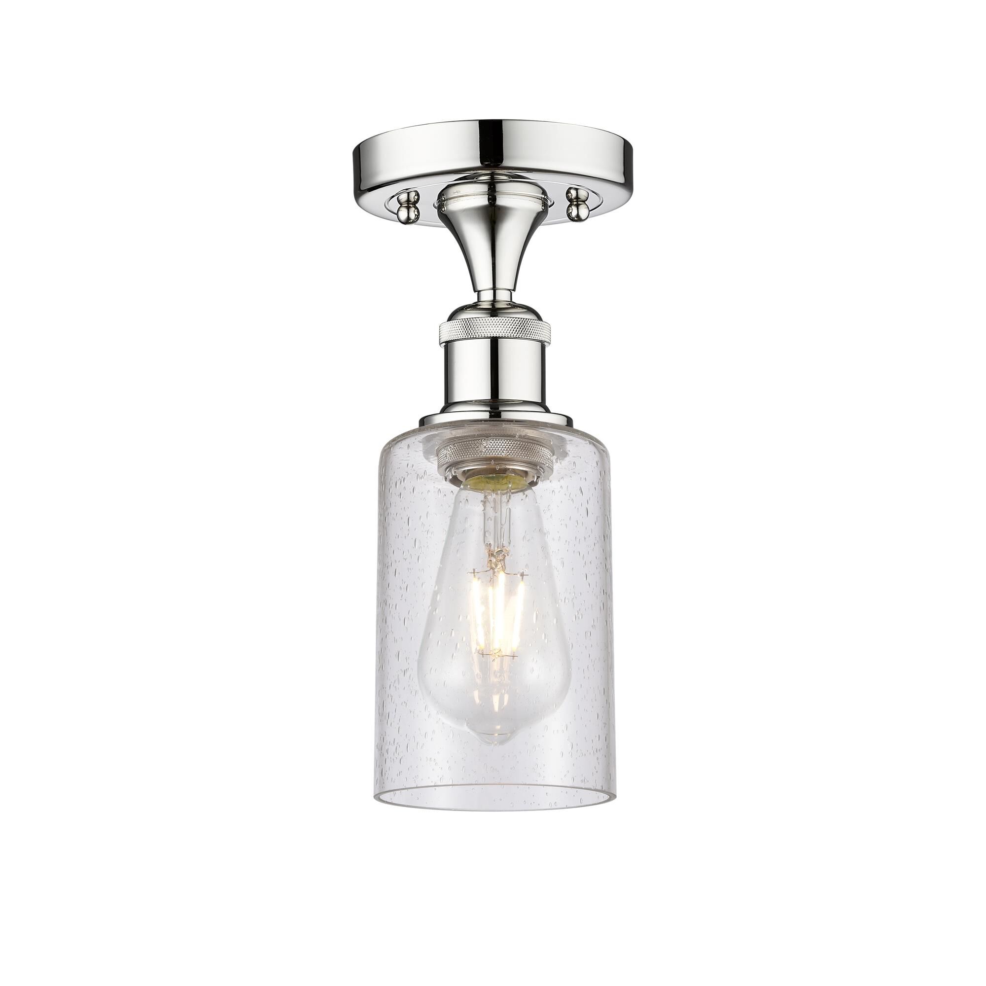 Shown in Polished Chrome finish and Seedy glass