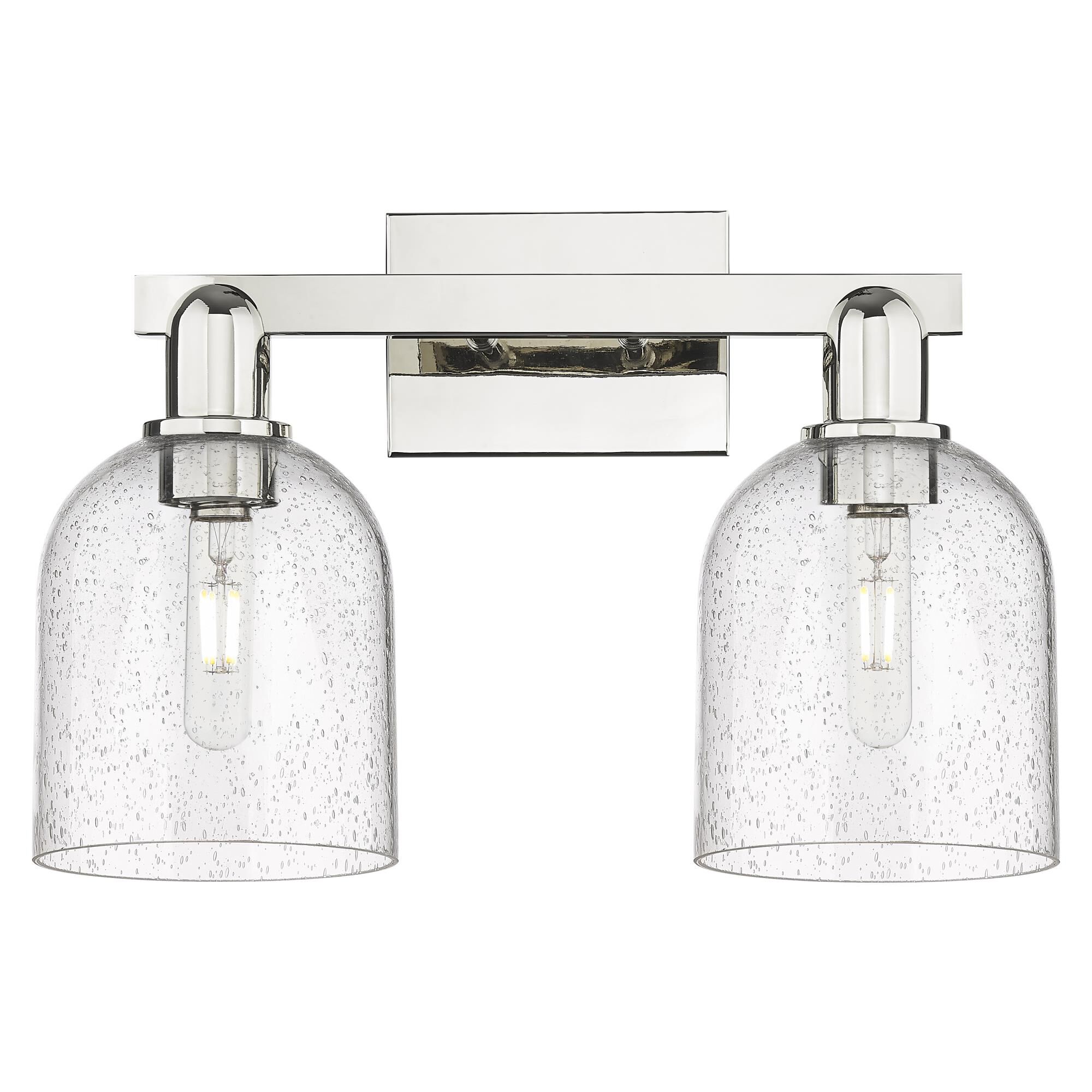 Shown in Polished Nickel finish and Seedy glass