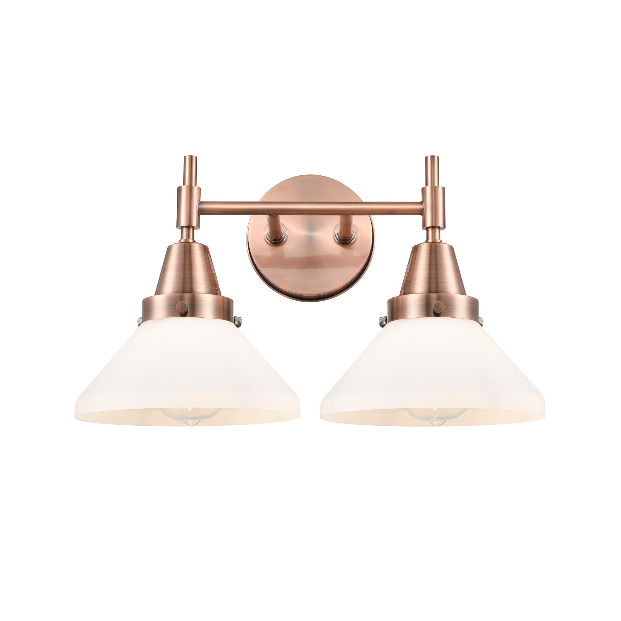 Shown in Antique Copper finish and White Caden glass