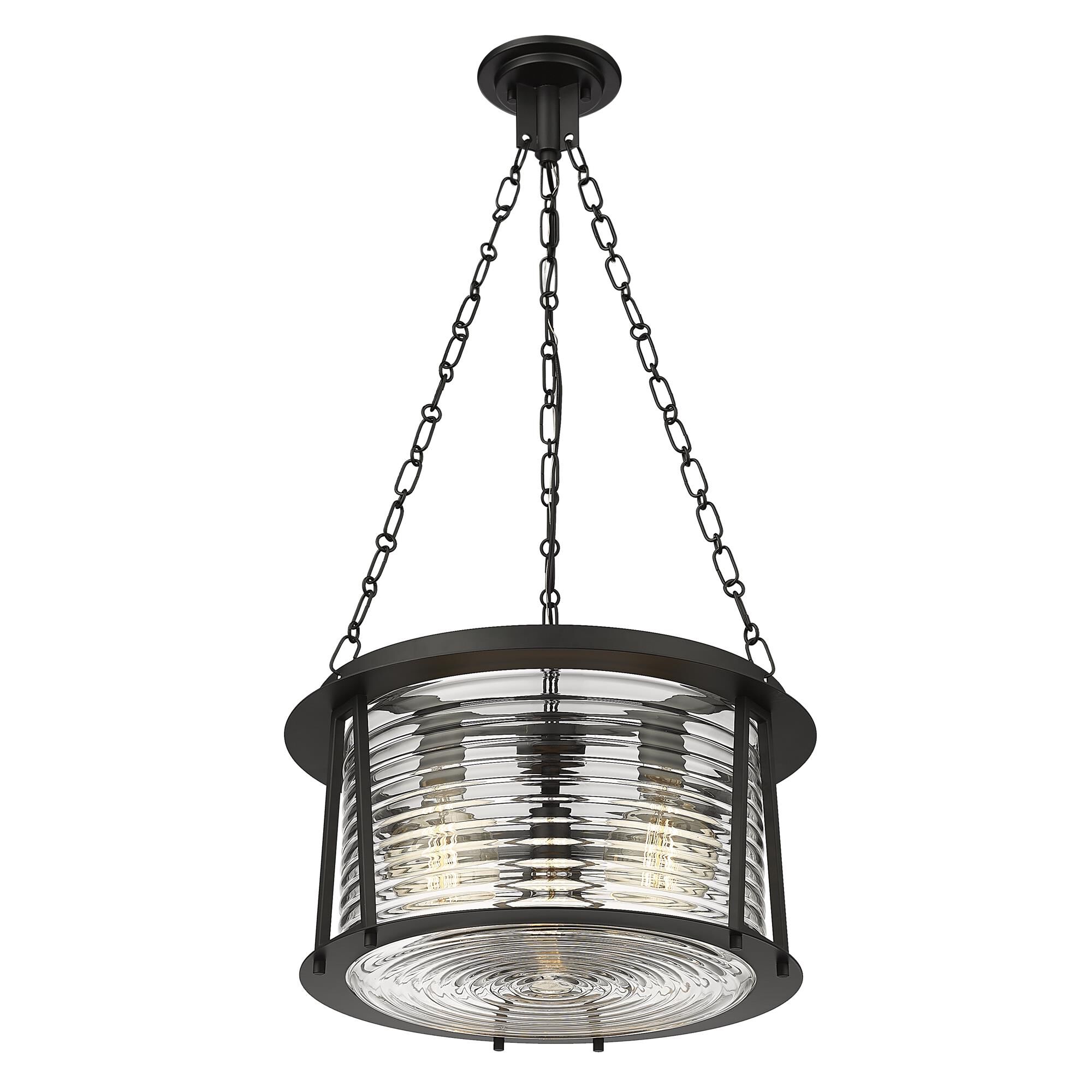 Shown in Matte Black finish and Water Hammered glass