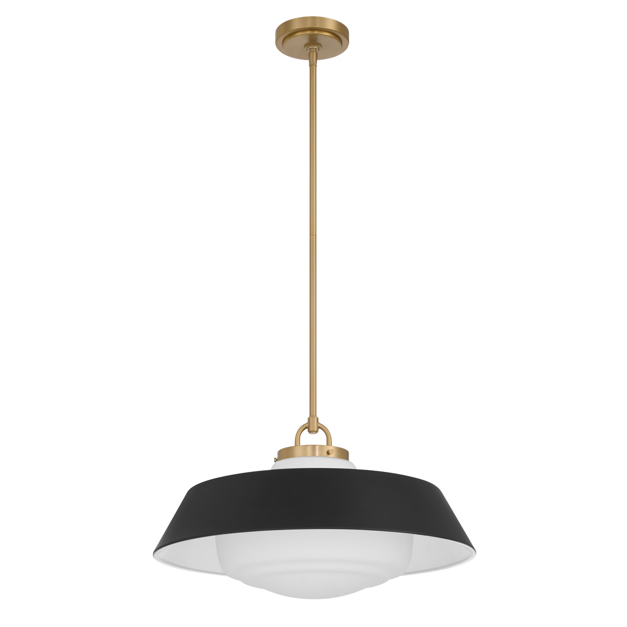 Shown in Vibrant Gold finish and Steel glass and Steel shade
