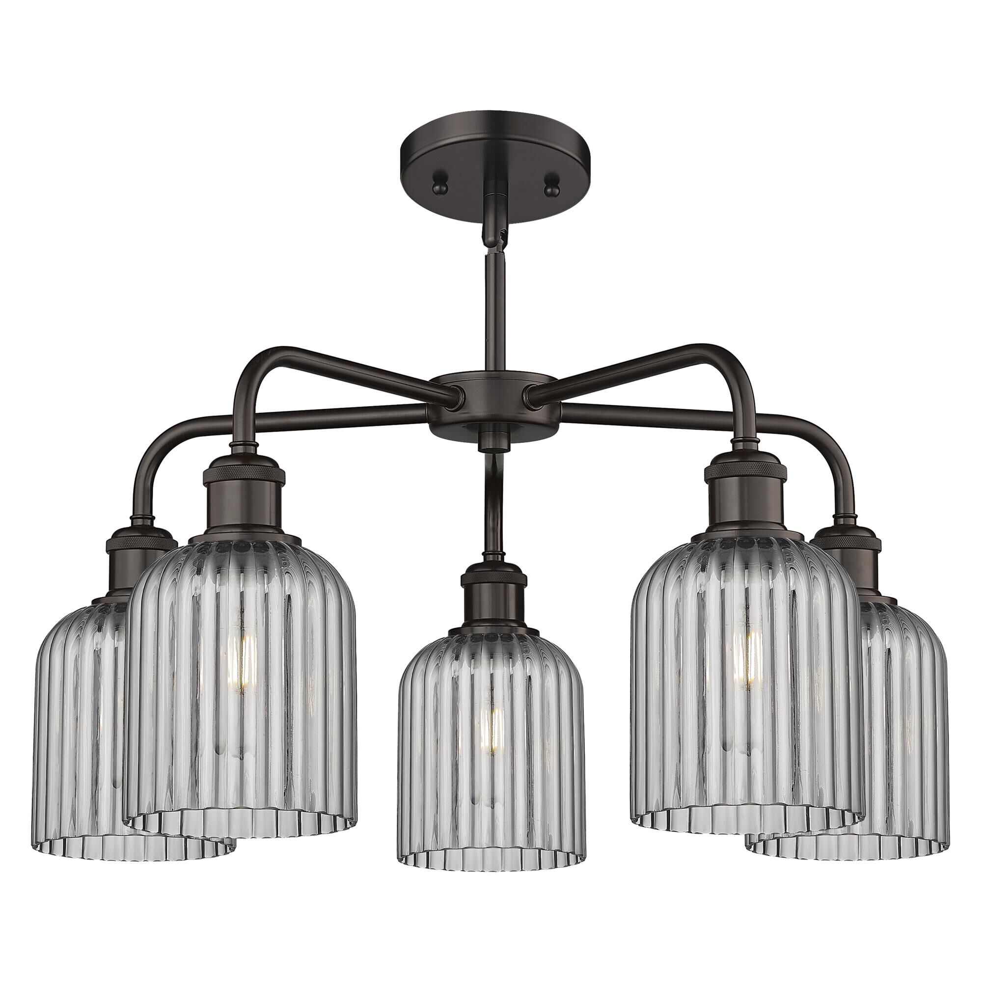 Shown in Oil Rubbed Bronze finish and Light Smoke shade