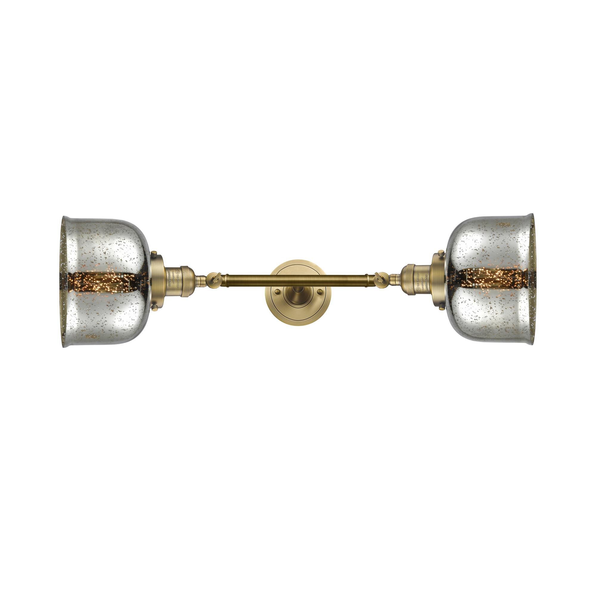 Shown in Brushed Brass finish and Silver Mercury glass