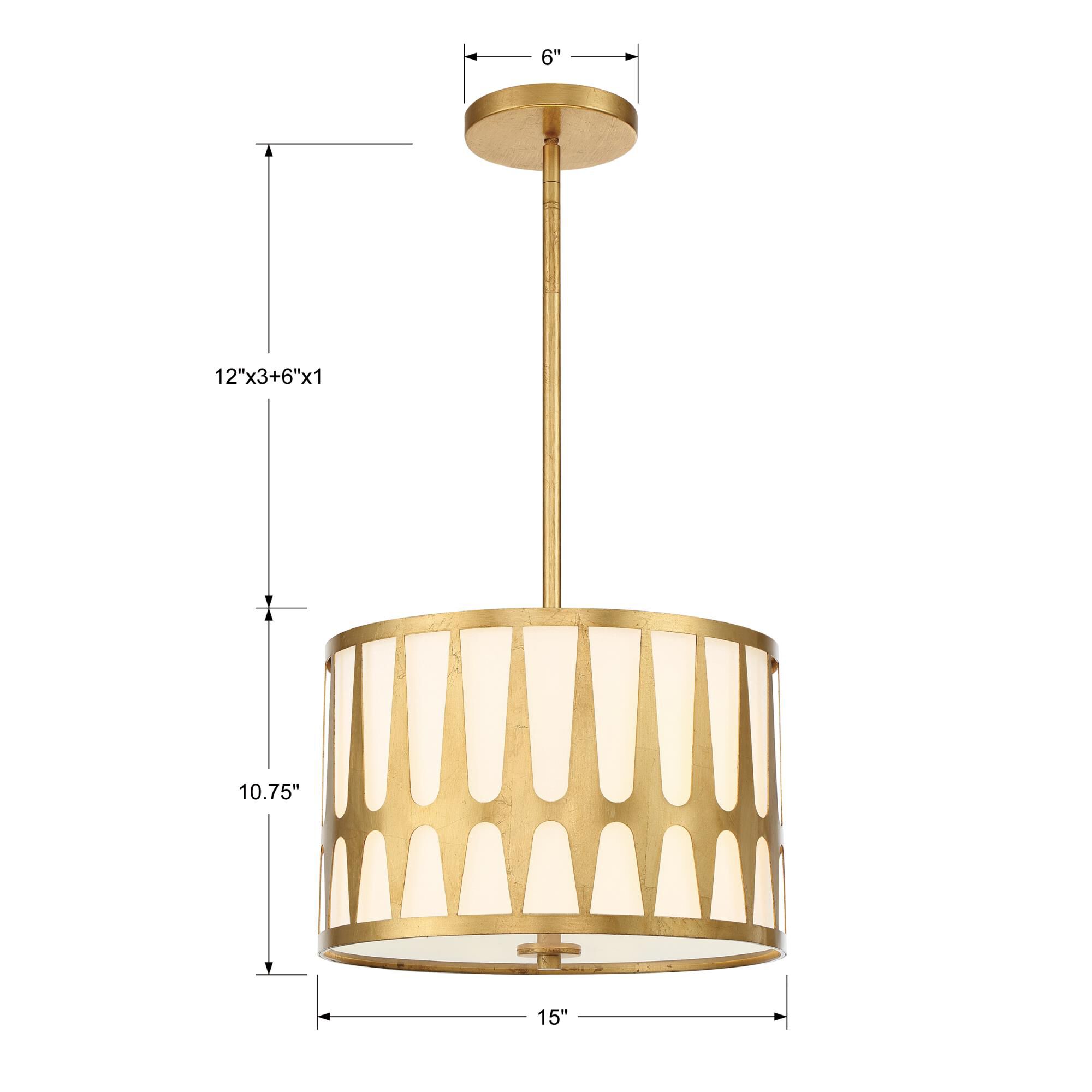 Shown in Antique Gold finish and Fabric shade