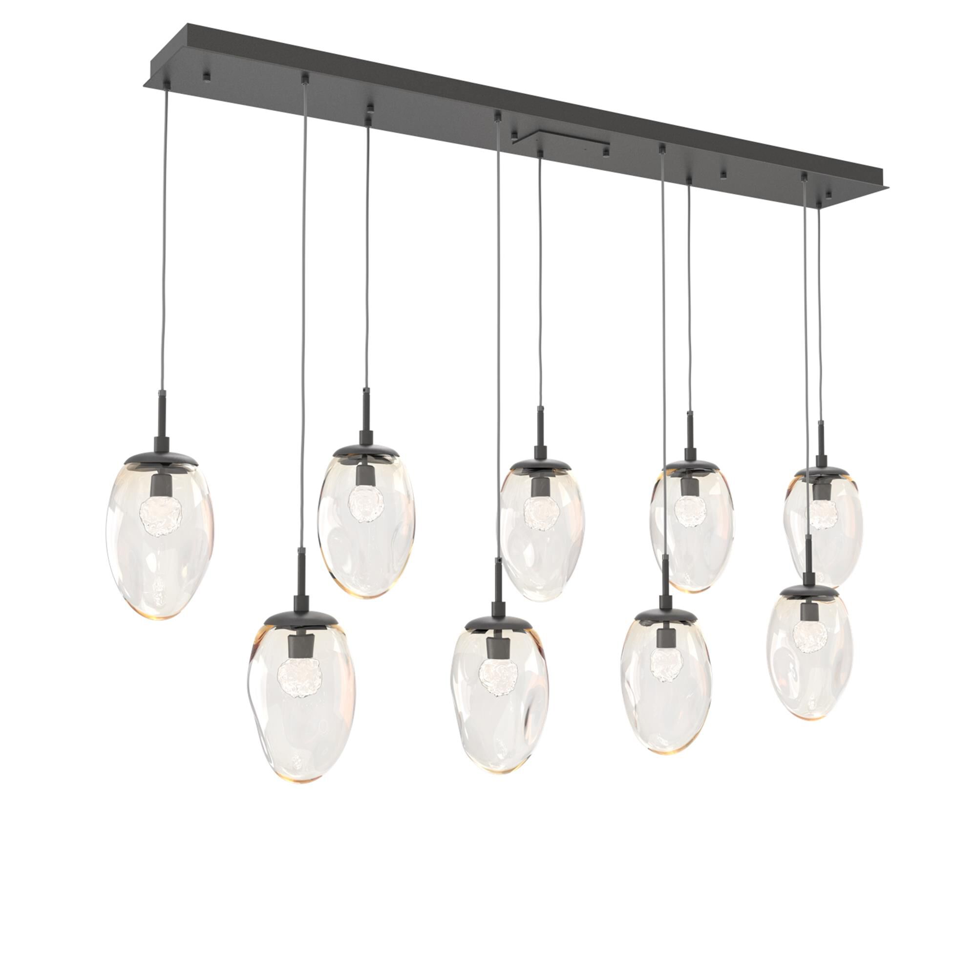 Shown in Graphite finish and Floret Inner And Amber Outer glass