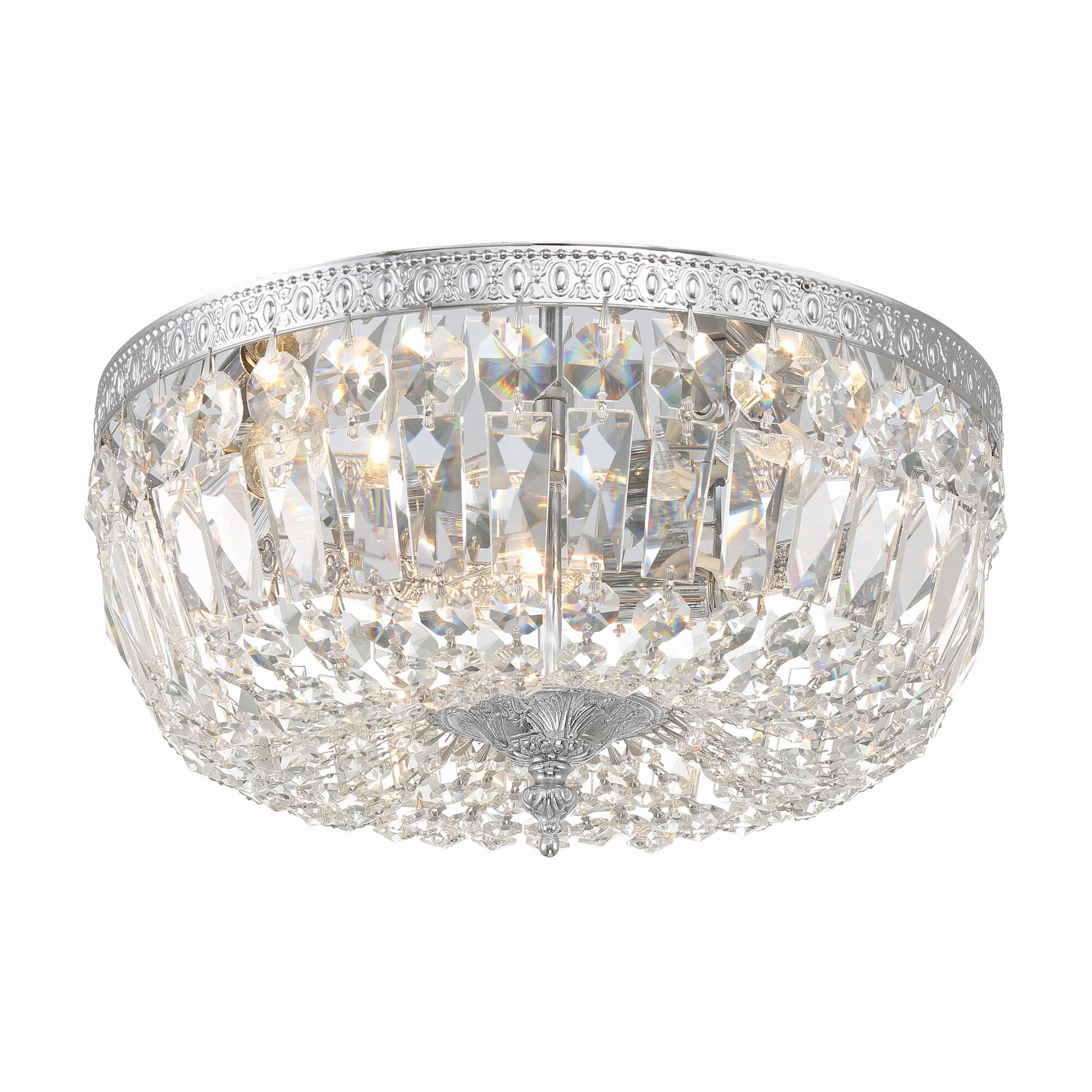 Shown in Polished Chrome finish and Clear Hand Cut crystal