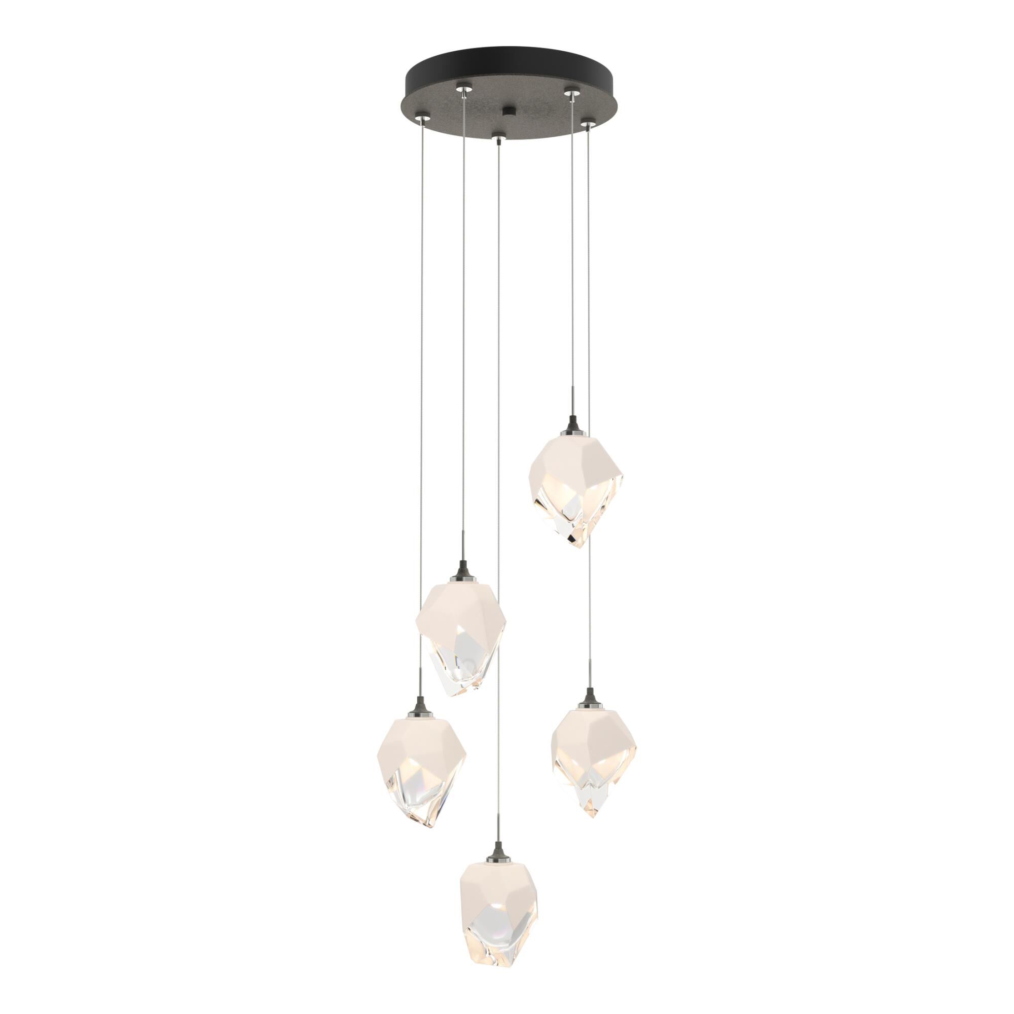 Shown in Natural Iron finish and White glass and White Glass shade
