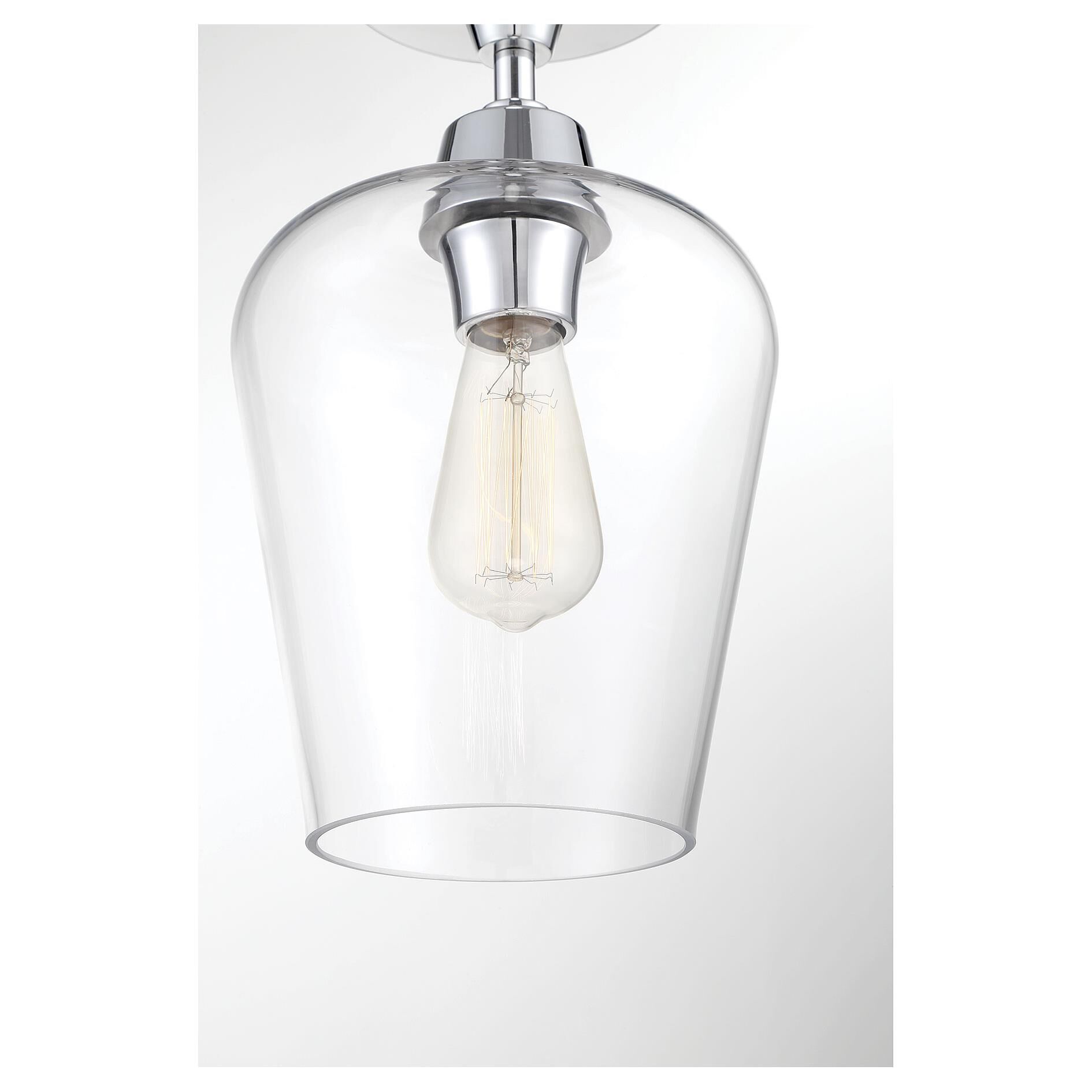 Shown in Polished Chrome finish and Clear glass 