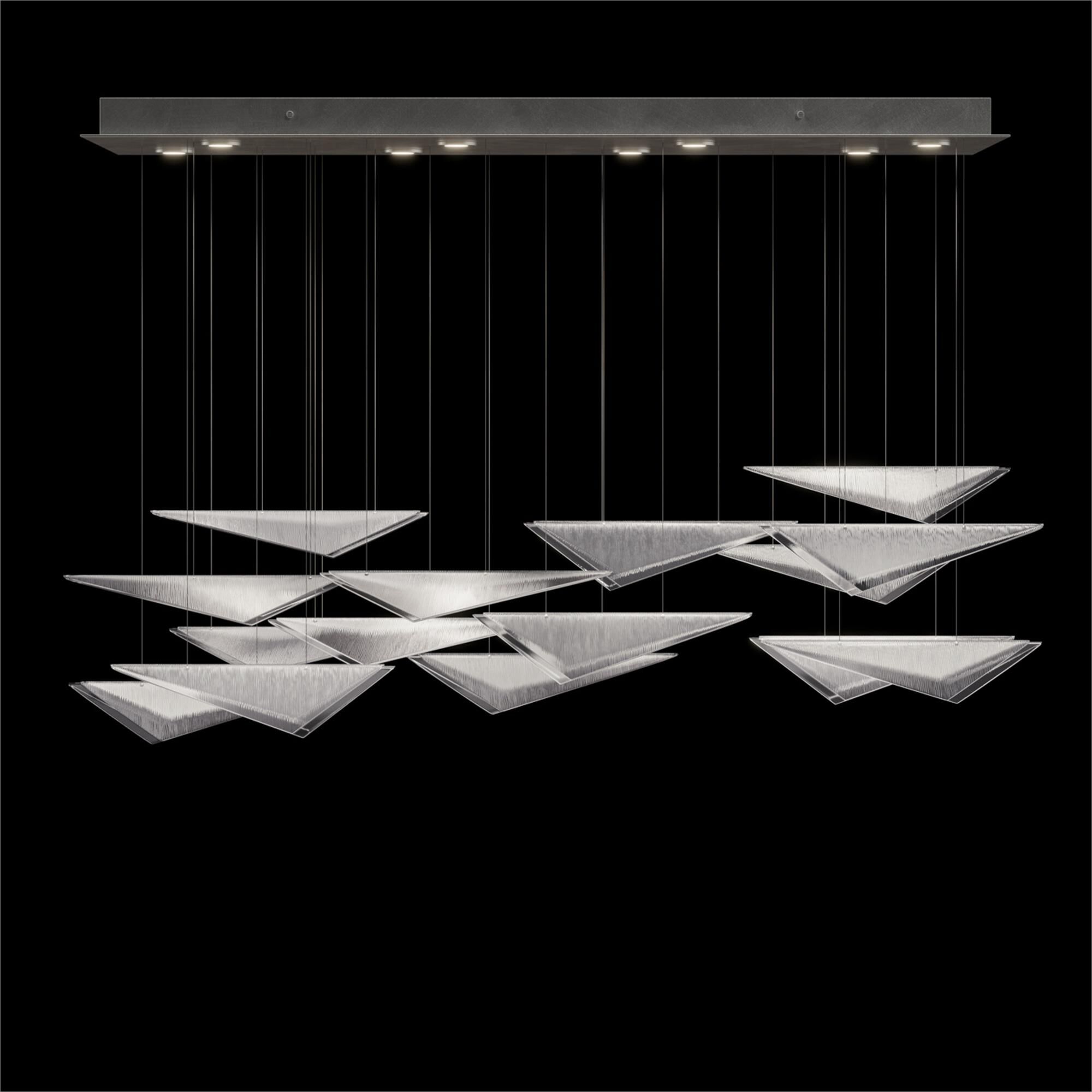 Shown in Silver finish and Clear Linear glass