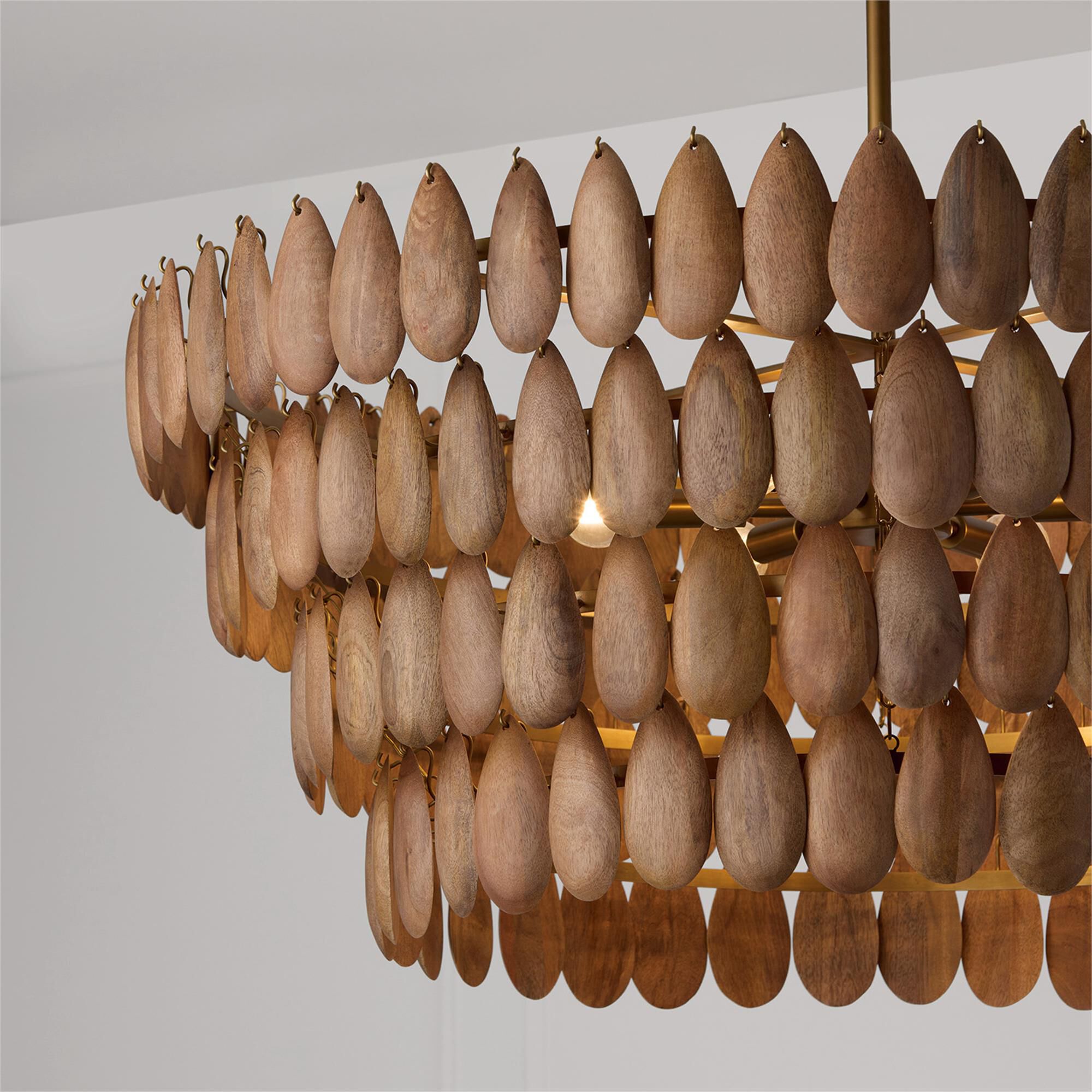 Shown in Light Wood And Patinaed Brass finish